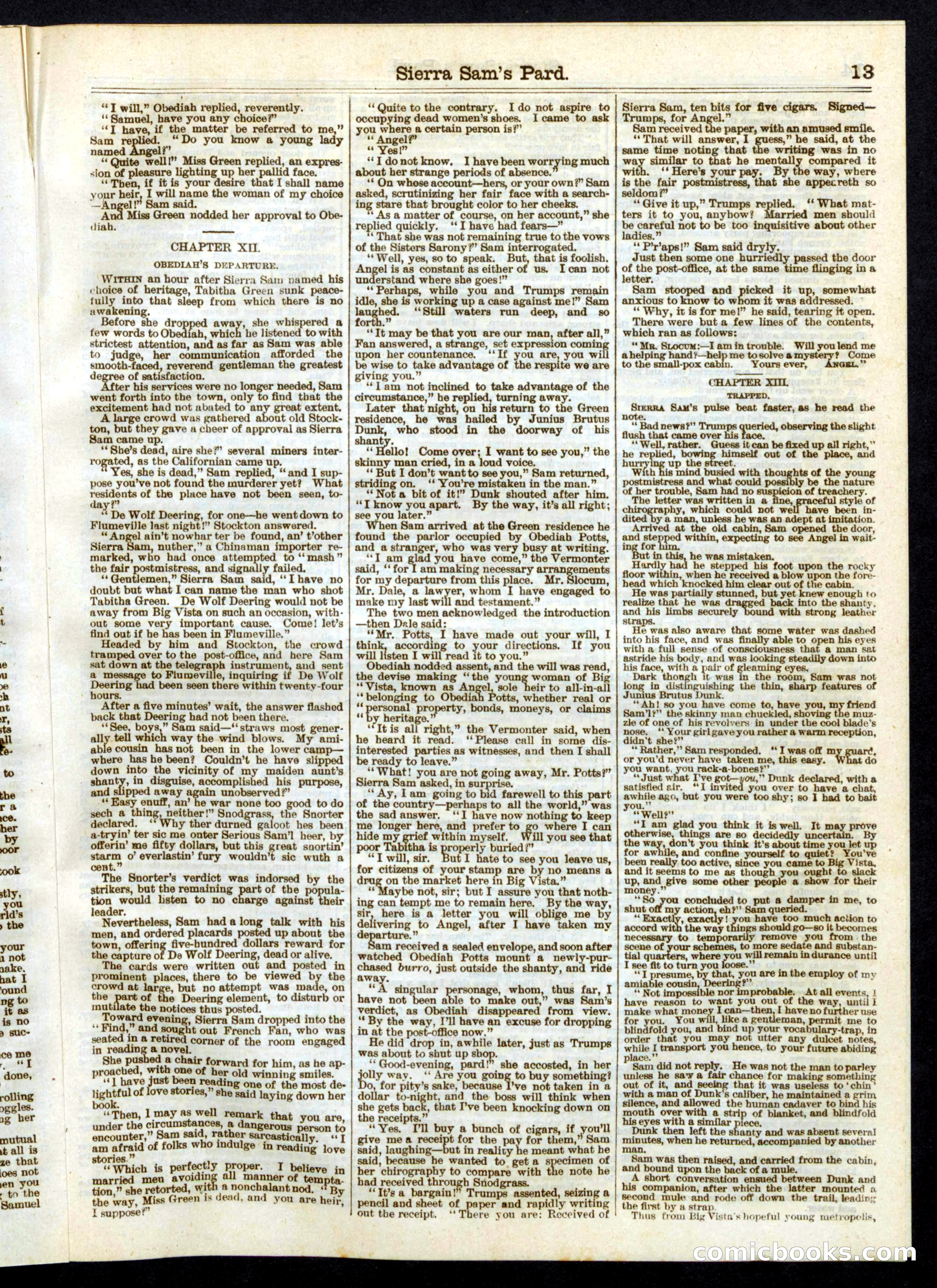 Sierra Sam's Pard; or, The Angel of Big Vista — page 13 of 16
