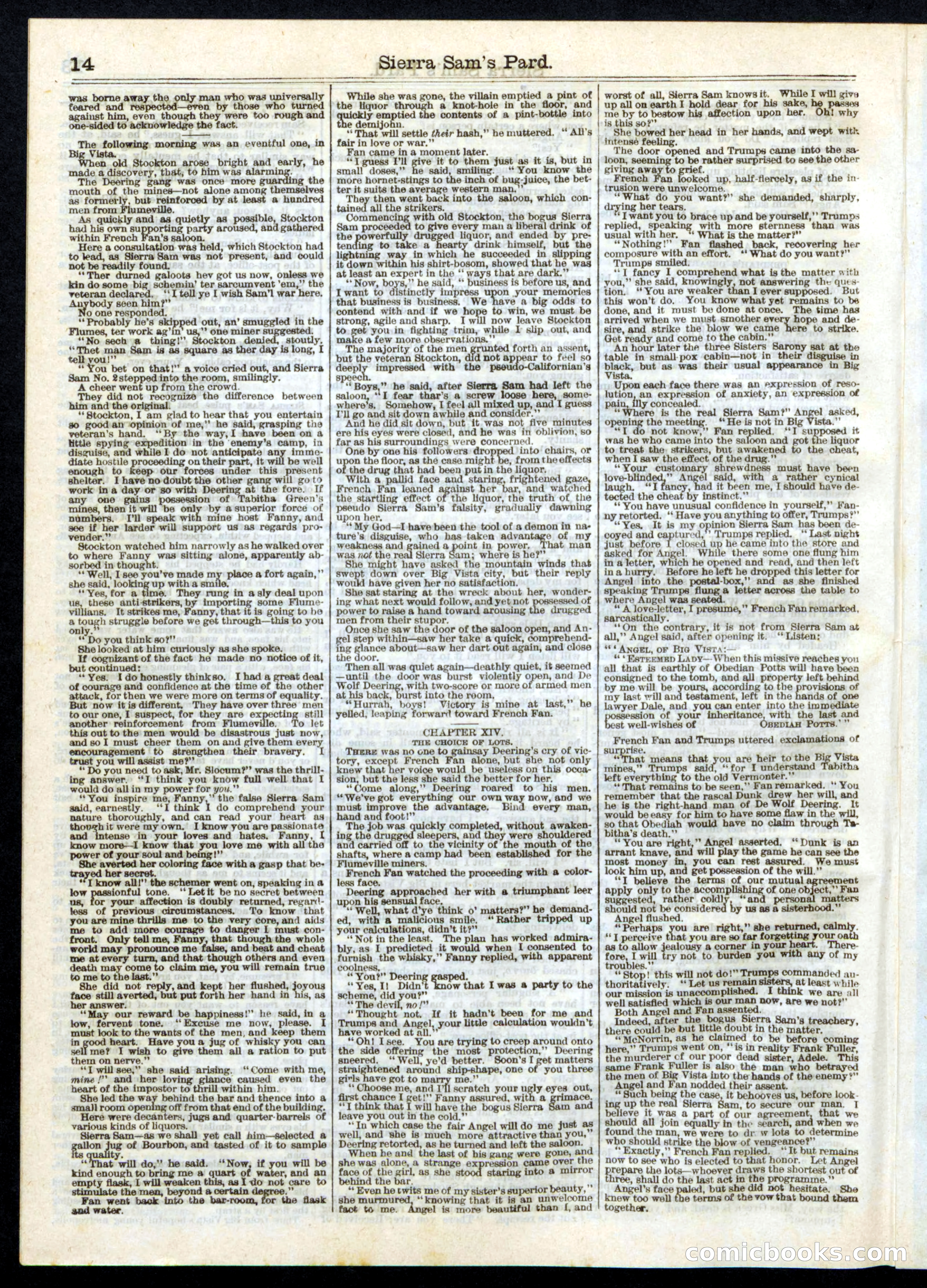 Sierra Sam's Pard; or, The Angel of Big Vista — page 14 of 16