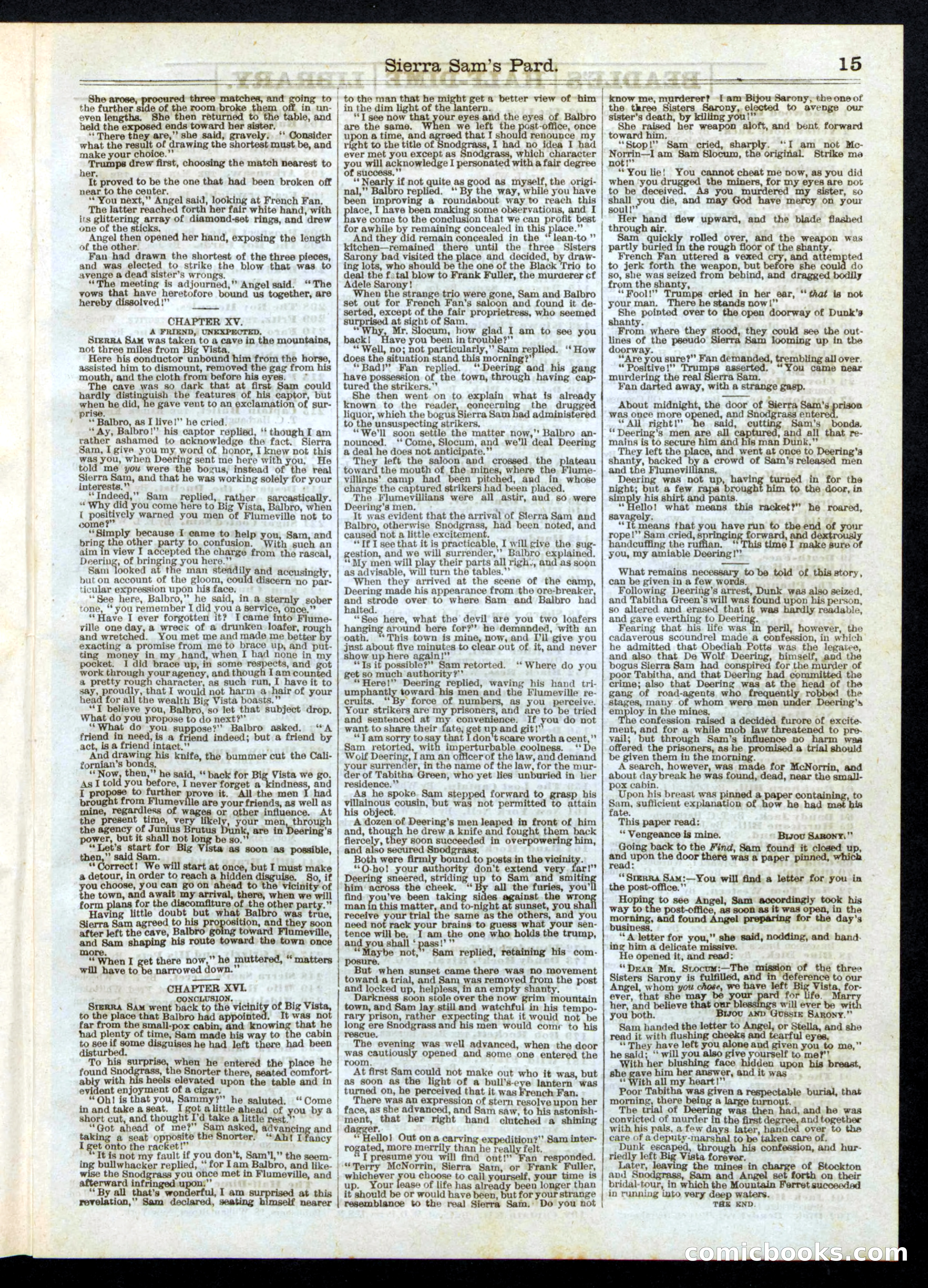 Sierra Sam's Pard; or, The Angel of Big Vista — page 15 of 16