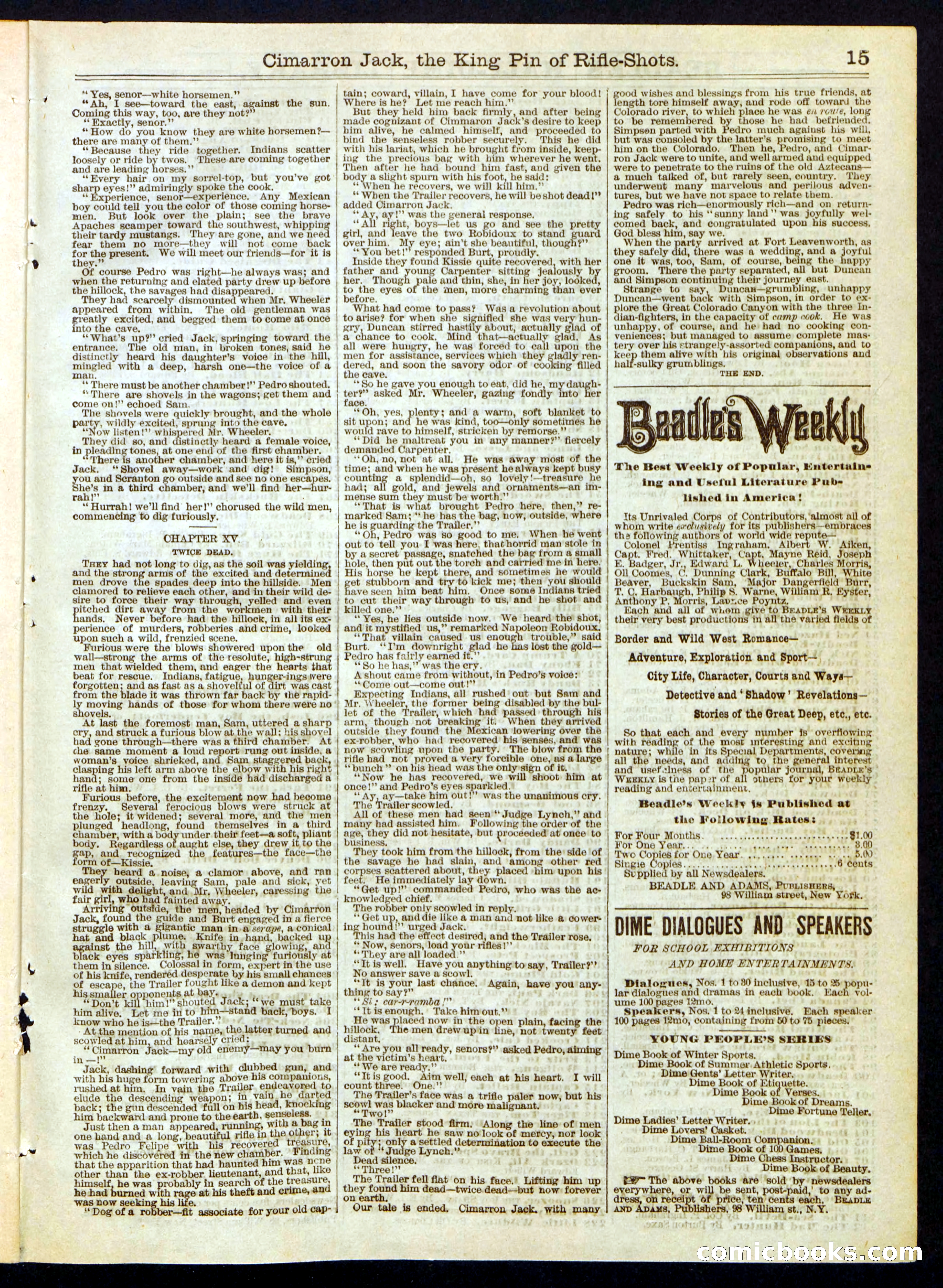 Beadle's Half Dime Library No. 318 — page 15 of 16