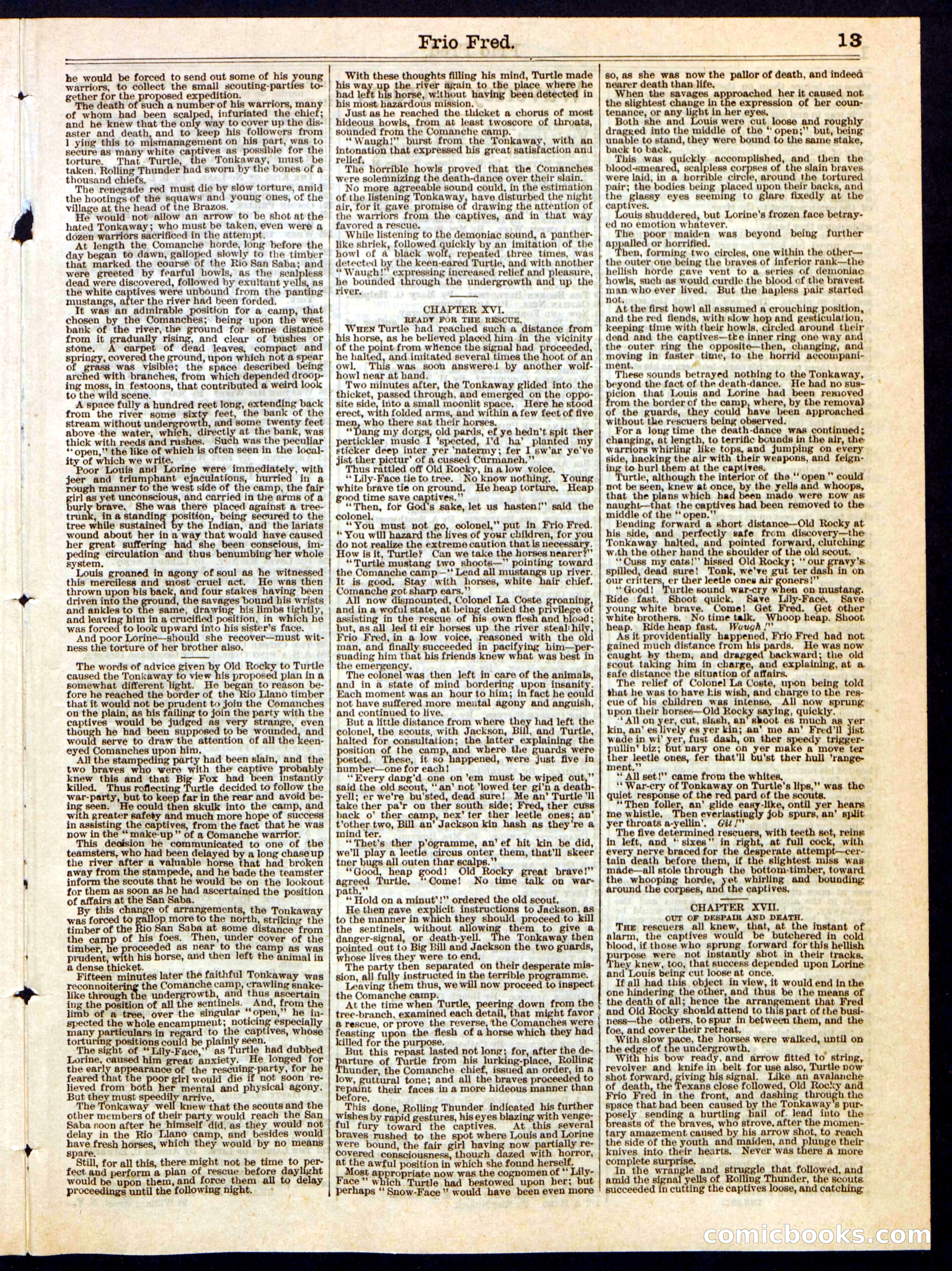 Frio Fred; or, The Tonkaway's Trust — page 13 of 16