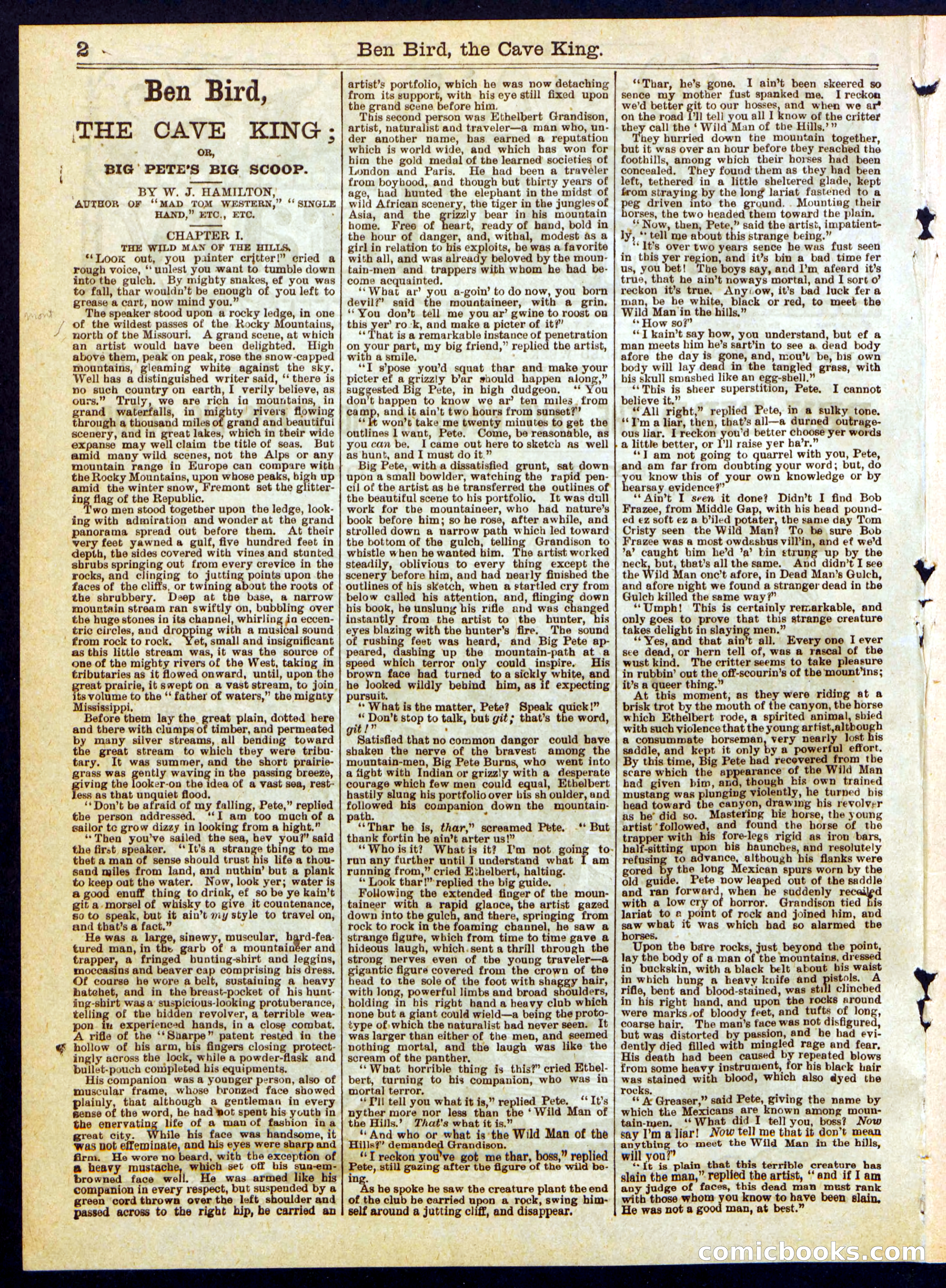 Ben Bird, the Cave King; or, Big Pete's Big Scoop — page 2 of 16