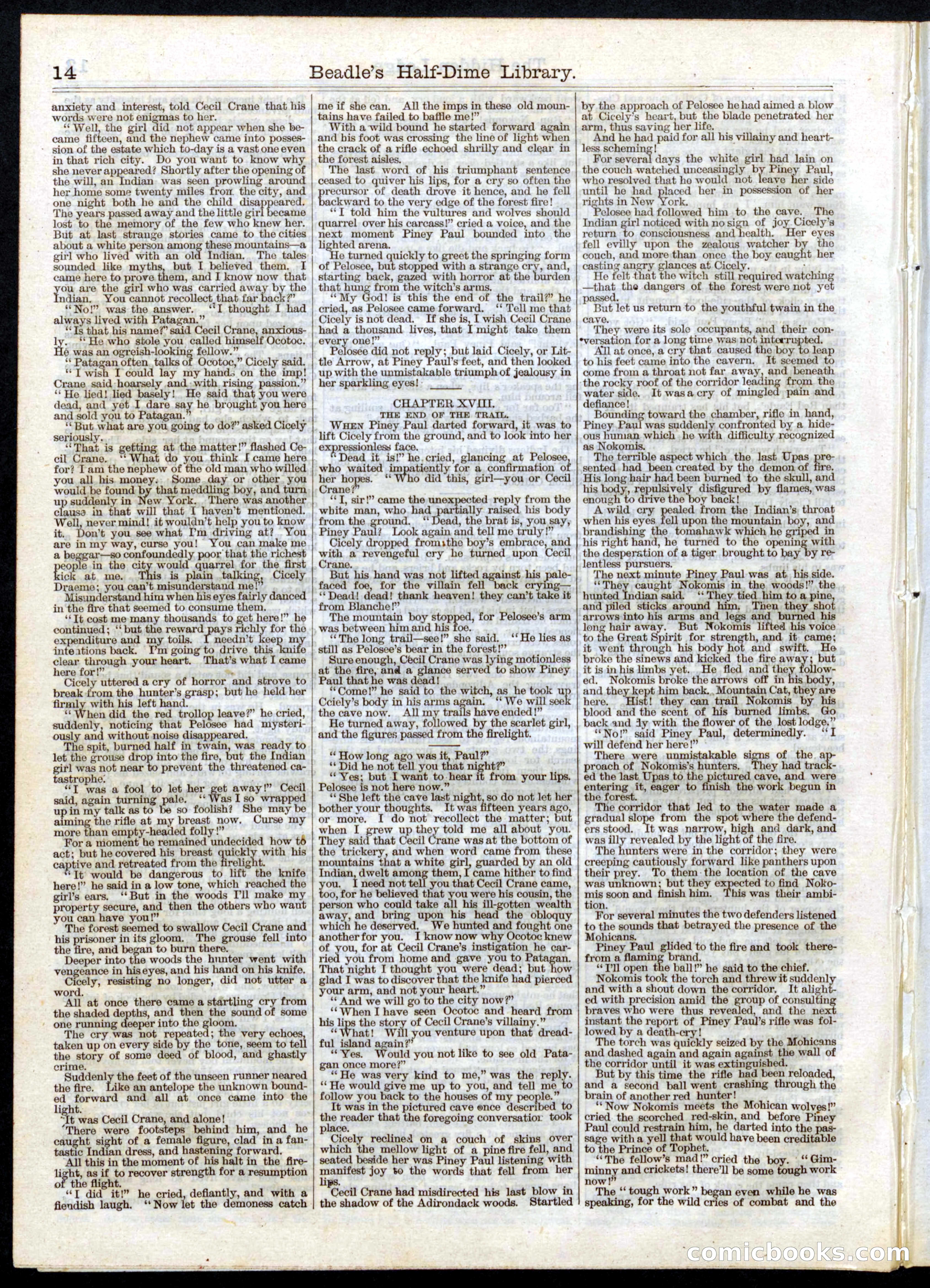 Beadle's Half Dime Library, No. 37 — page 14 of 16
