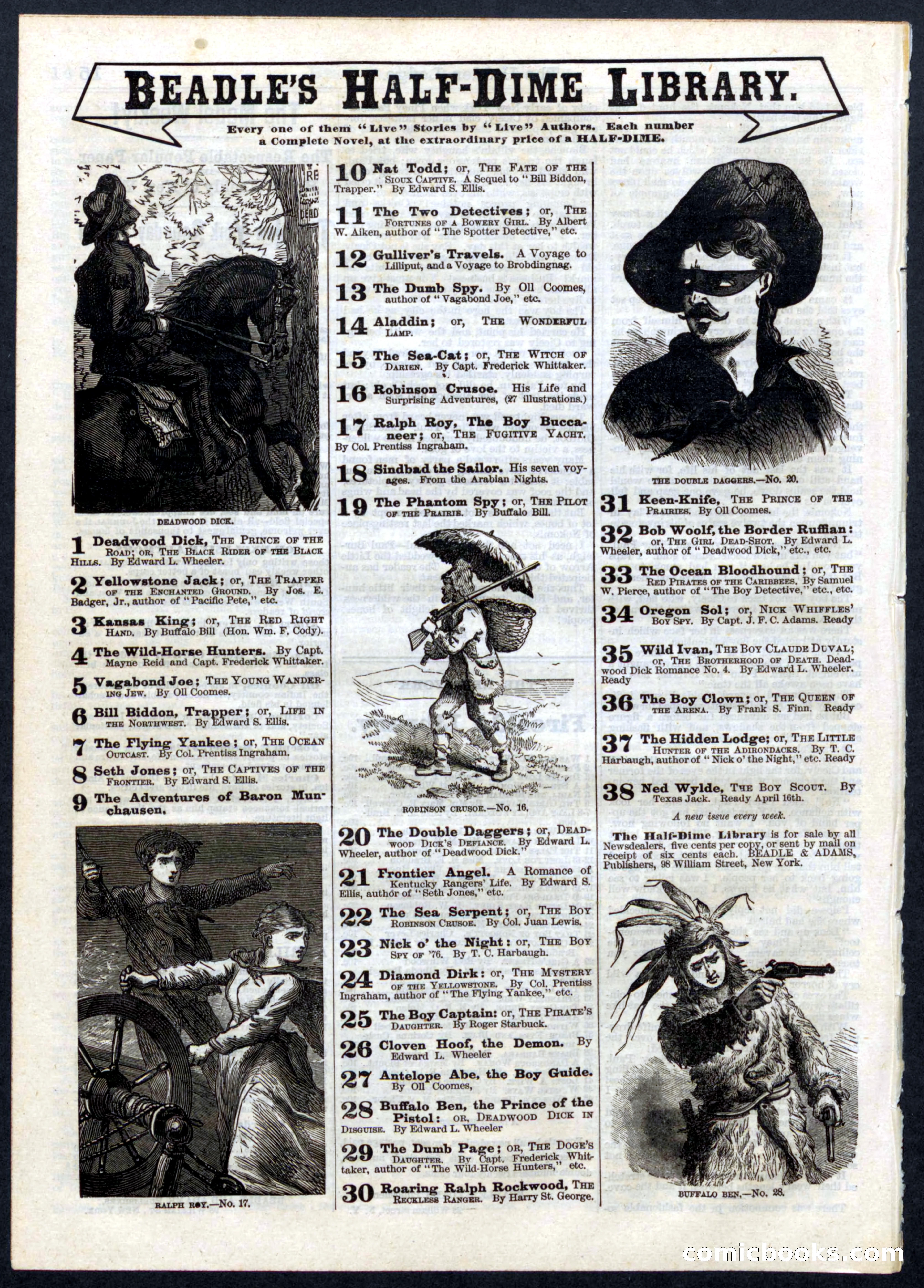 Beadle's Half Dime Library, No. 37 — page 16 of 16