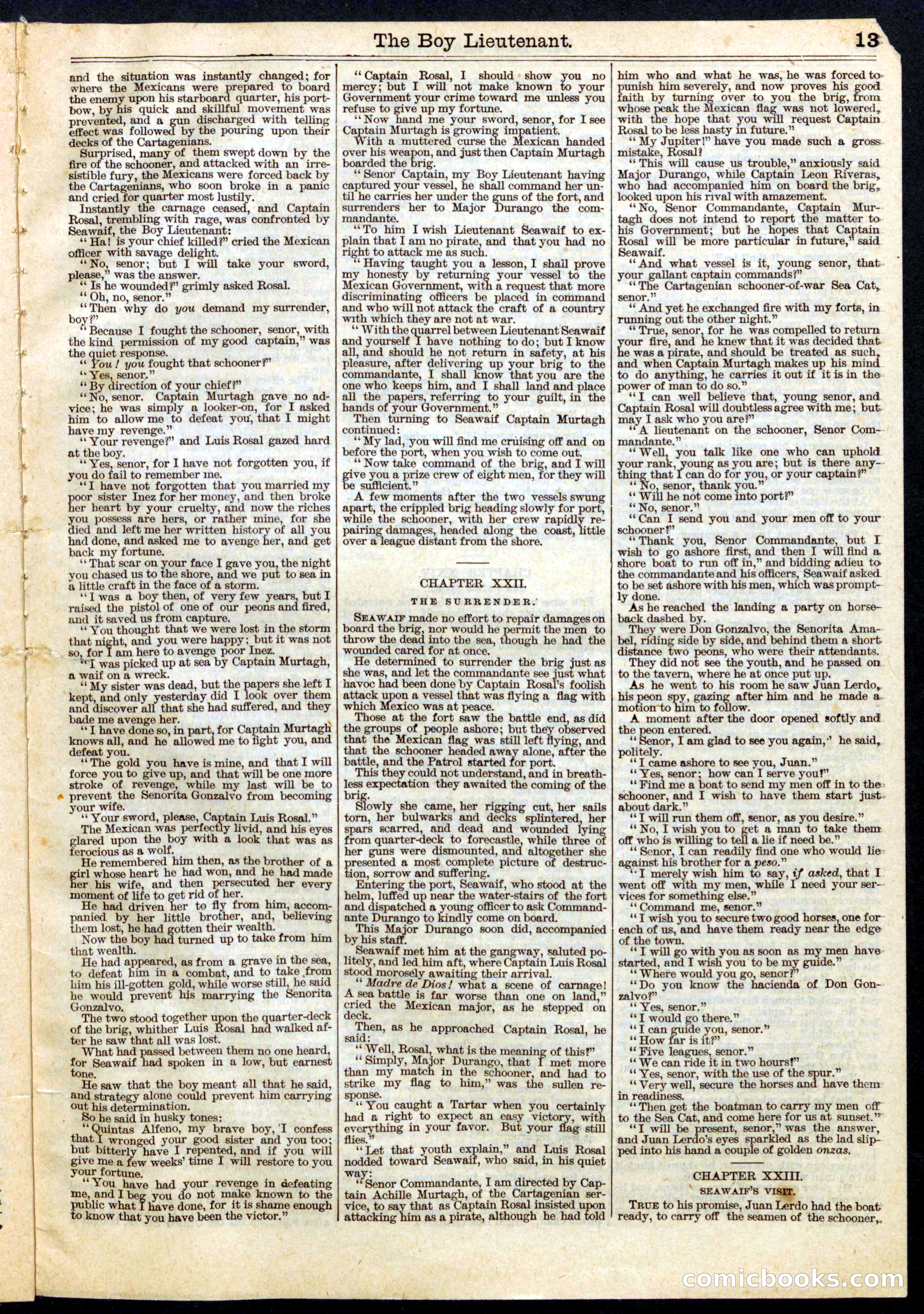 The Boy Lieutenant; or, The Red Clasped Hands — page 13 of 16