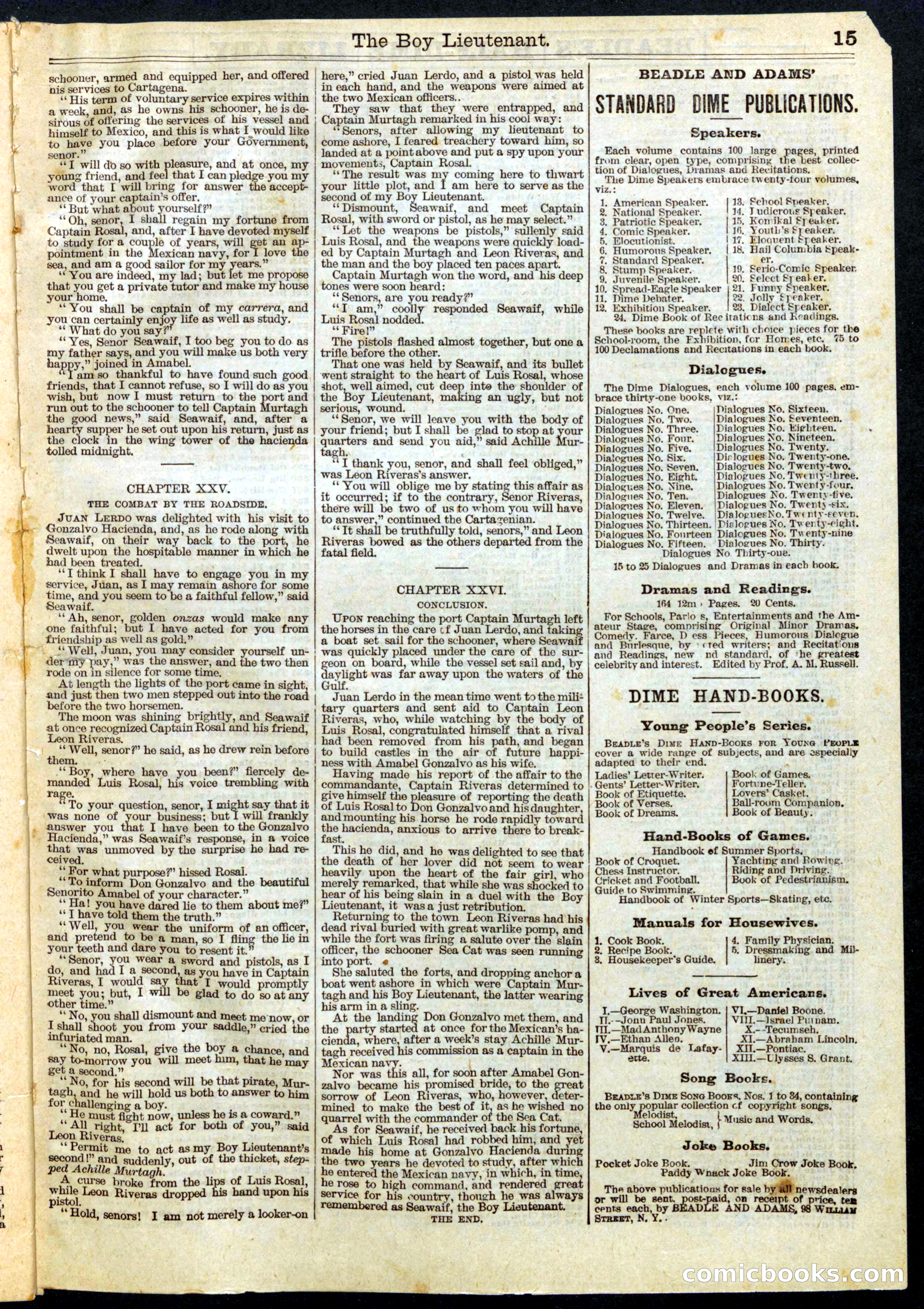 The Boy Lieutenant; or, The Red Clasped Hands — page 15 of 16