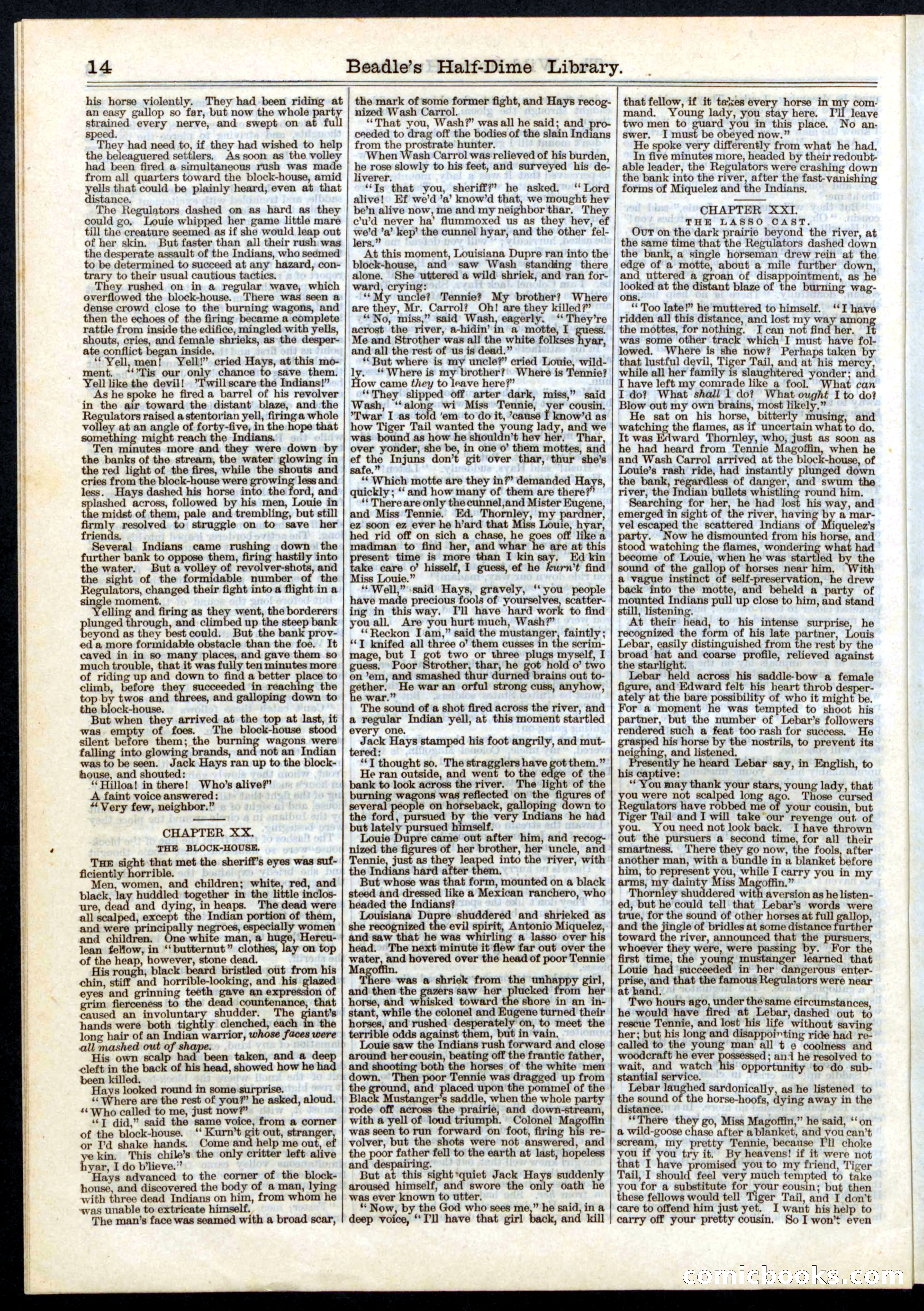 Beadle's Half Dime Library, No. 4 — page 14 of 16