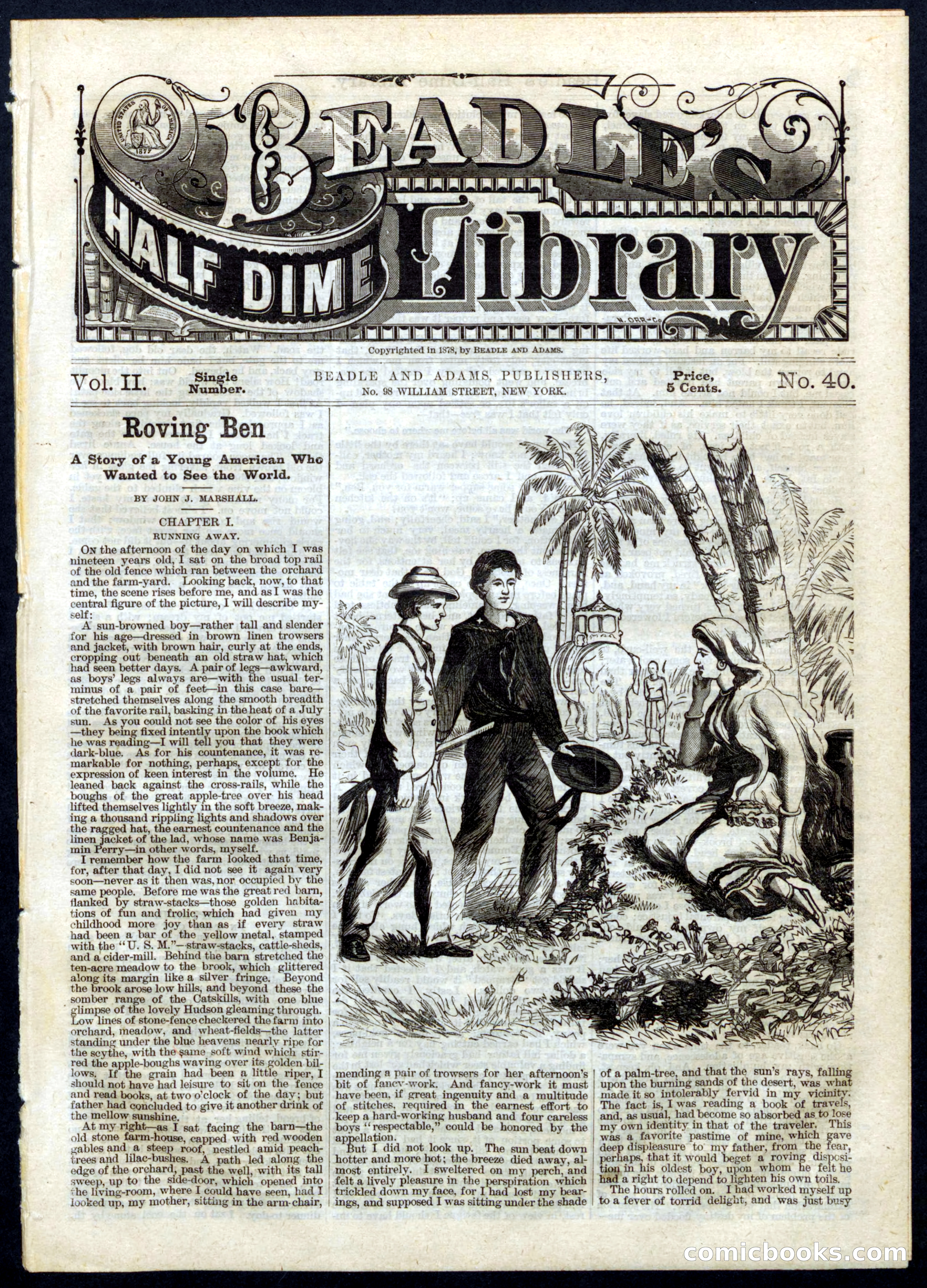 Beadle's Half Dime Library No. 40 — page 1 of 16