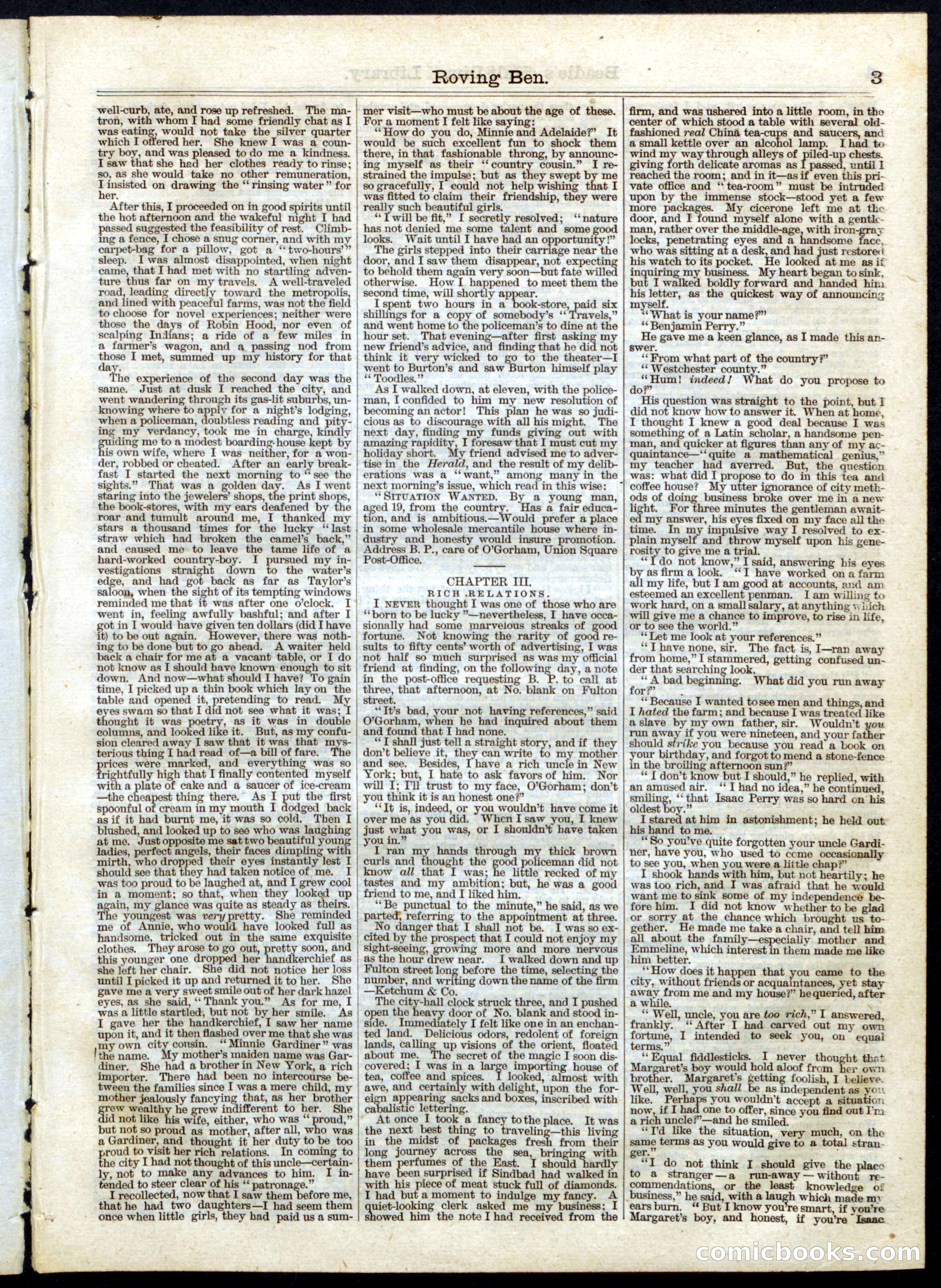 Beadle's Half Dime Library No. 40 — page 3 of 16