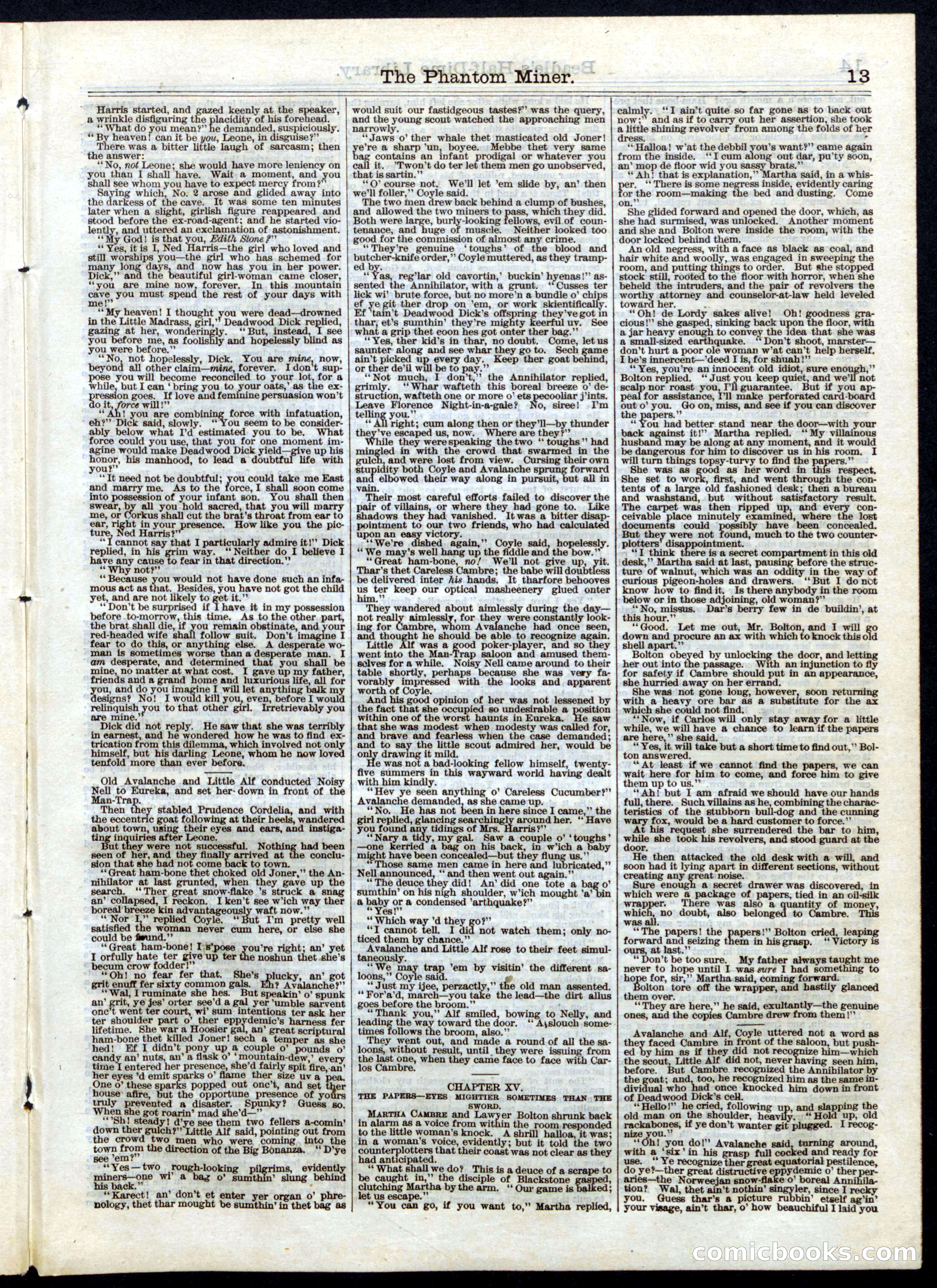 Beadle's Half Dime Library No. 42 — page 13 of 16