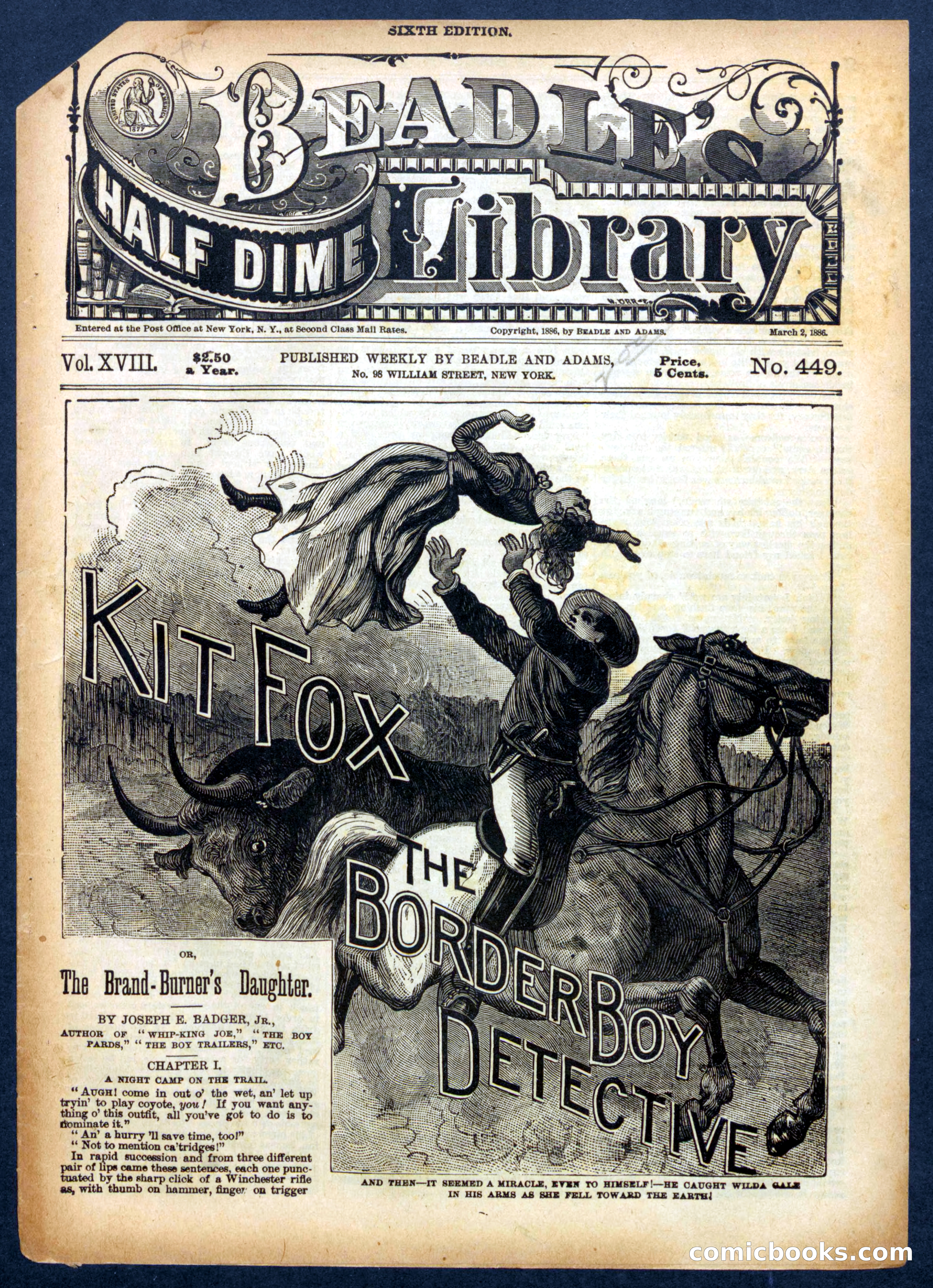 Beadle's Half Dime Library No. 449