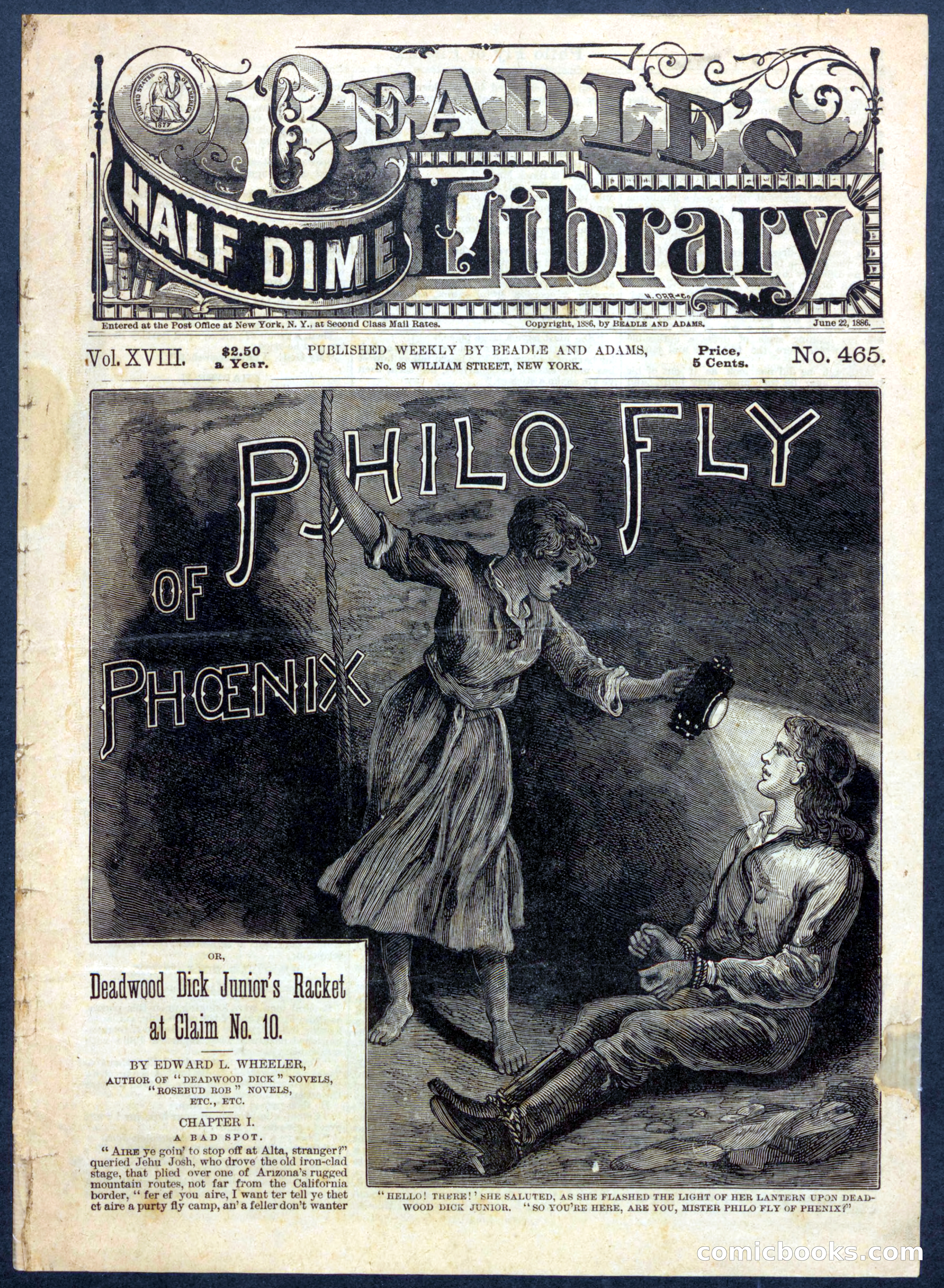 Beadle's Half Dime Library No. 465 — page 1 of 16