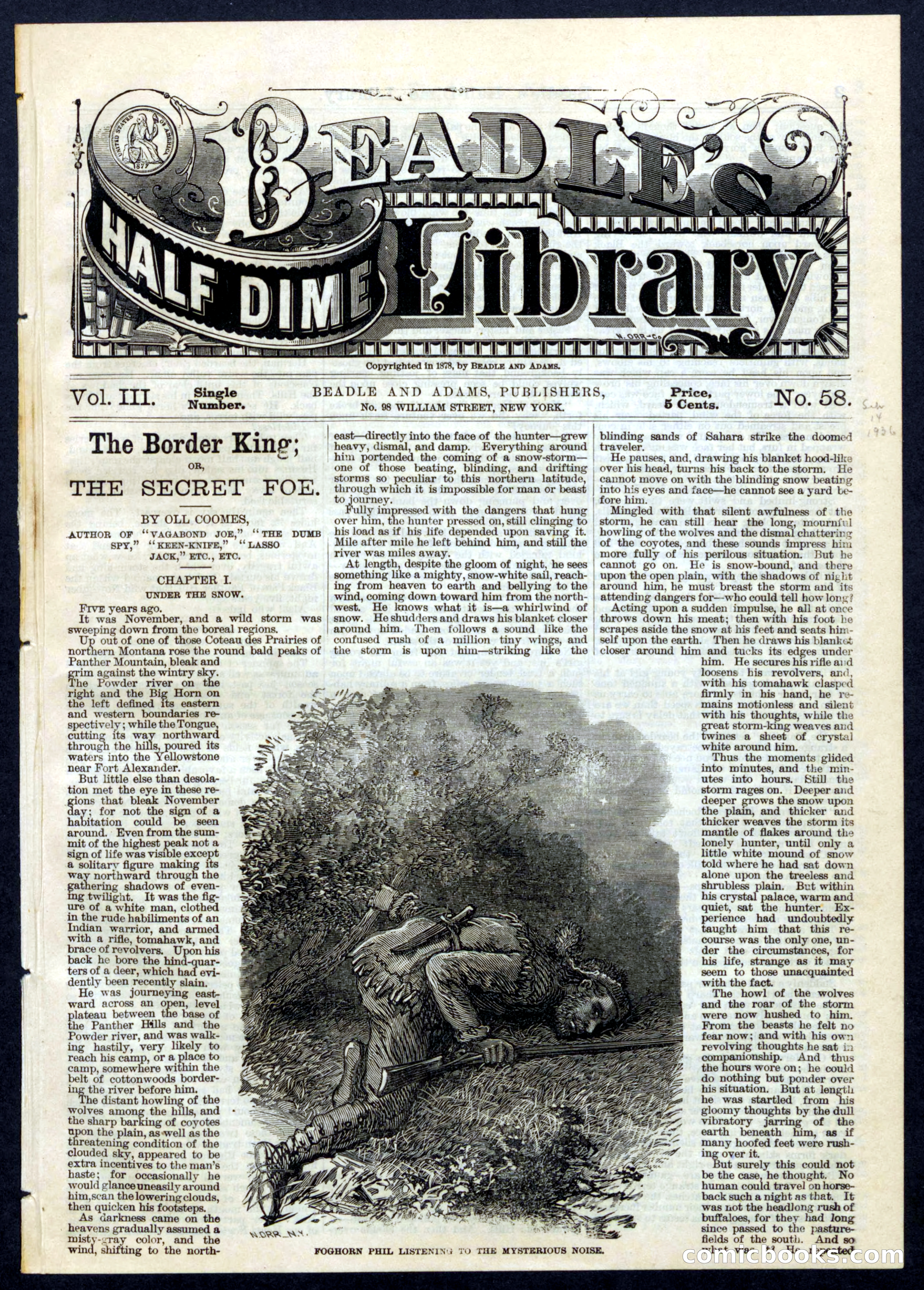 Beadle's Half Dime Library, No. 58