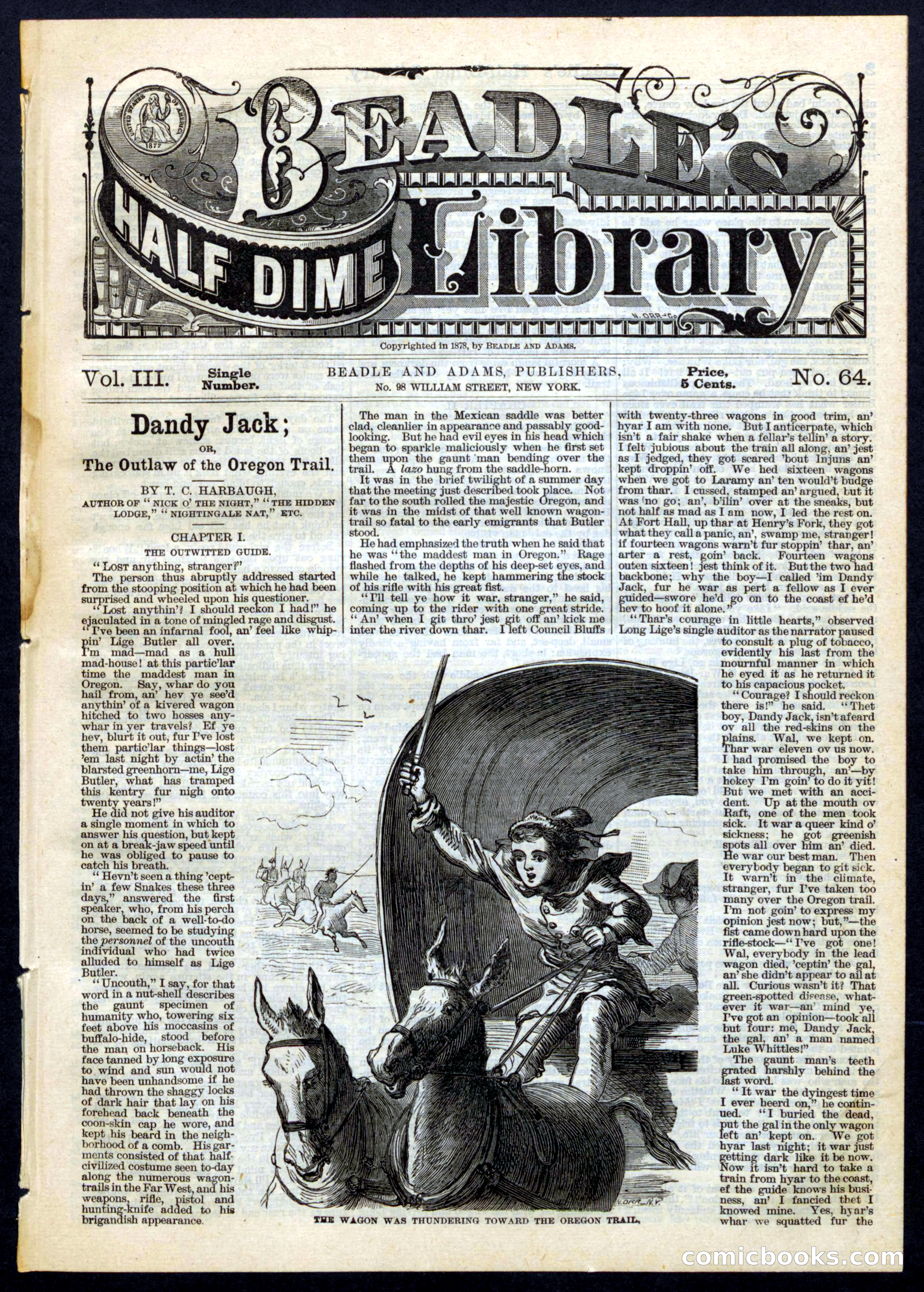Beadle's Half Dime Library, No. 64 — page 1 of 16