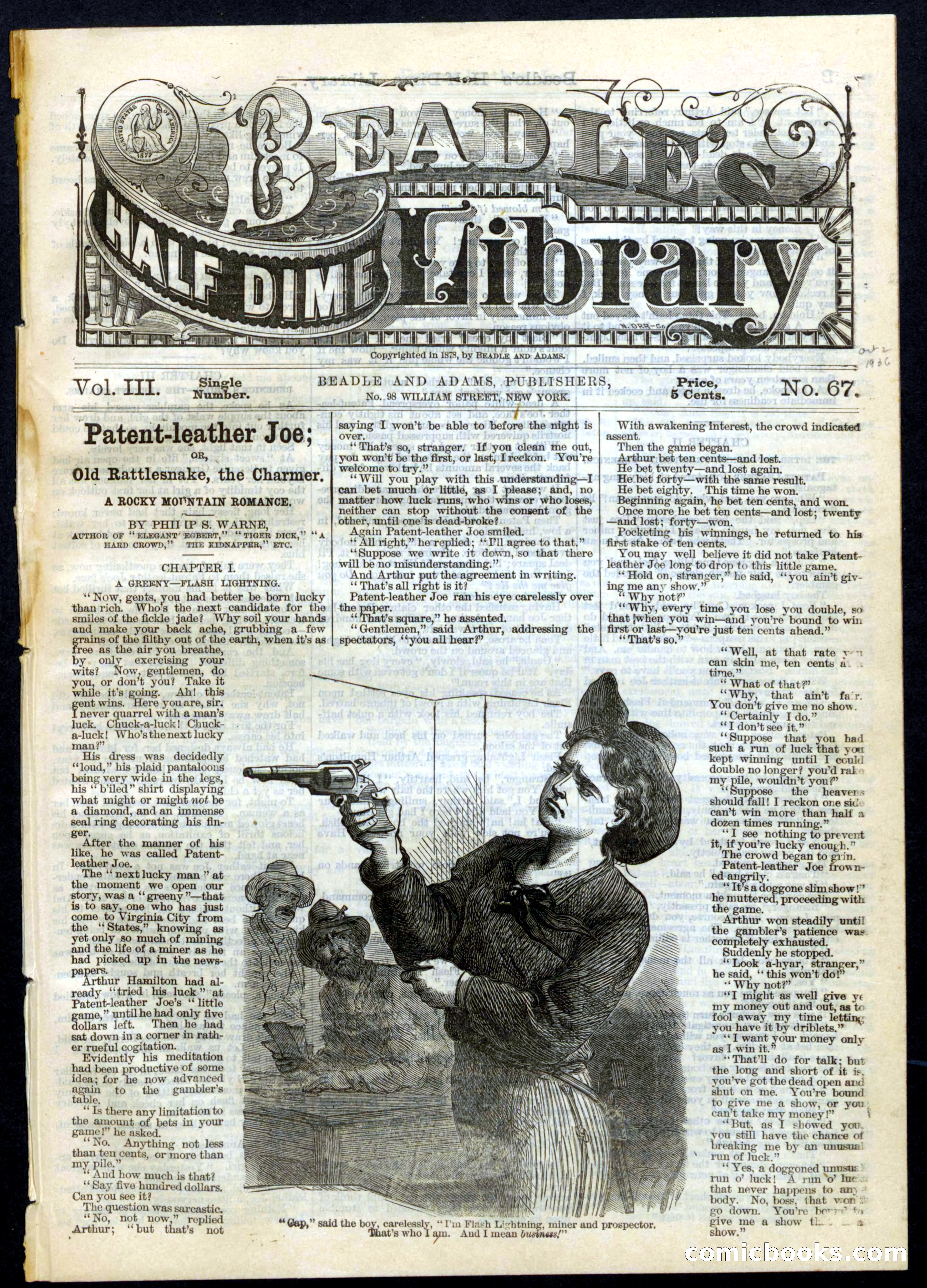 Beadle's Half Dime Library, No. 67
