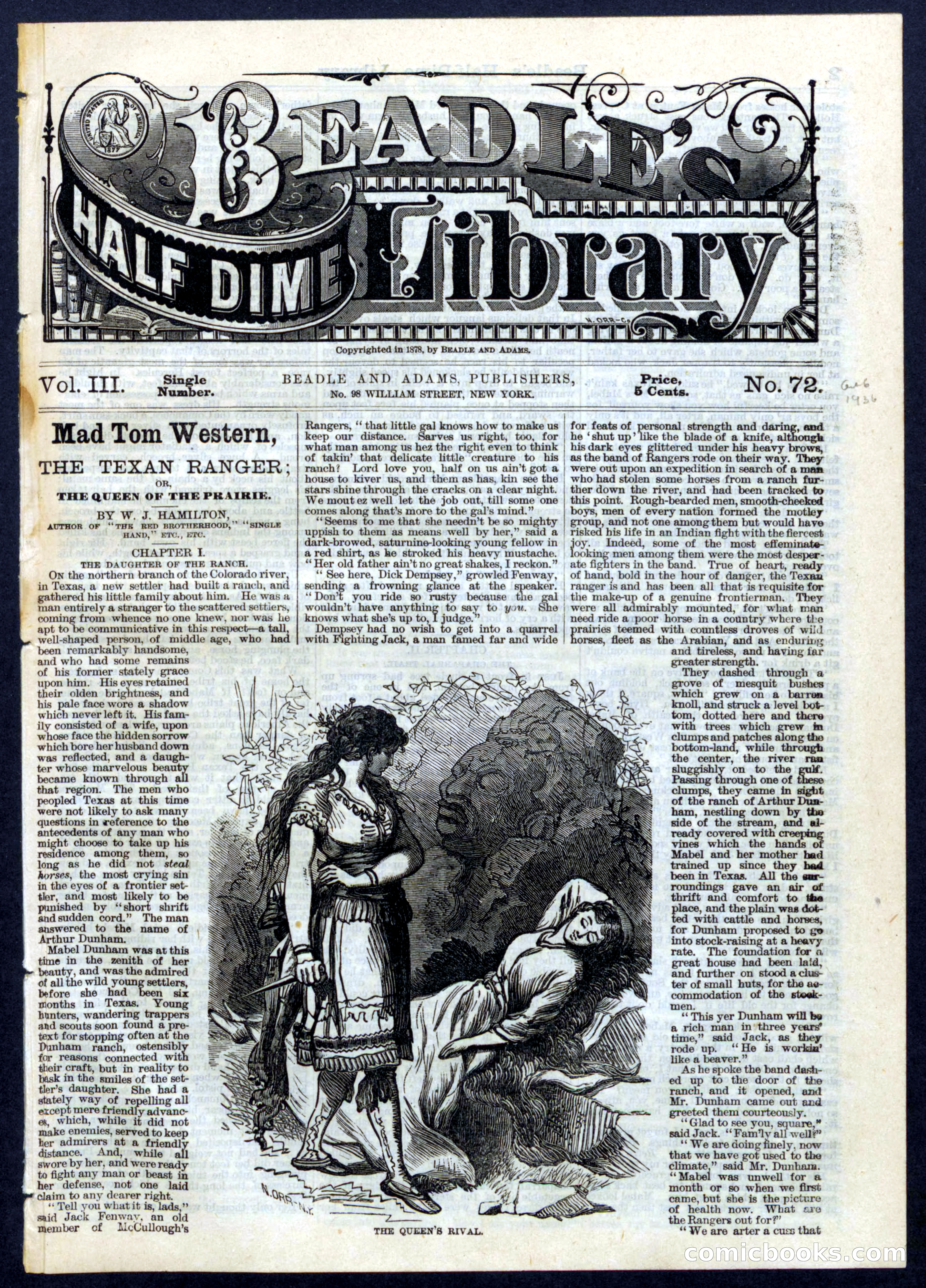 Beadle's Half Dime Library, No. 72