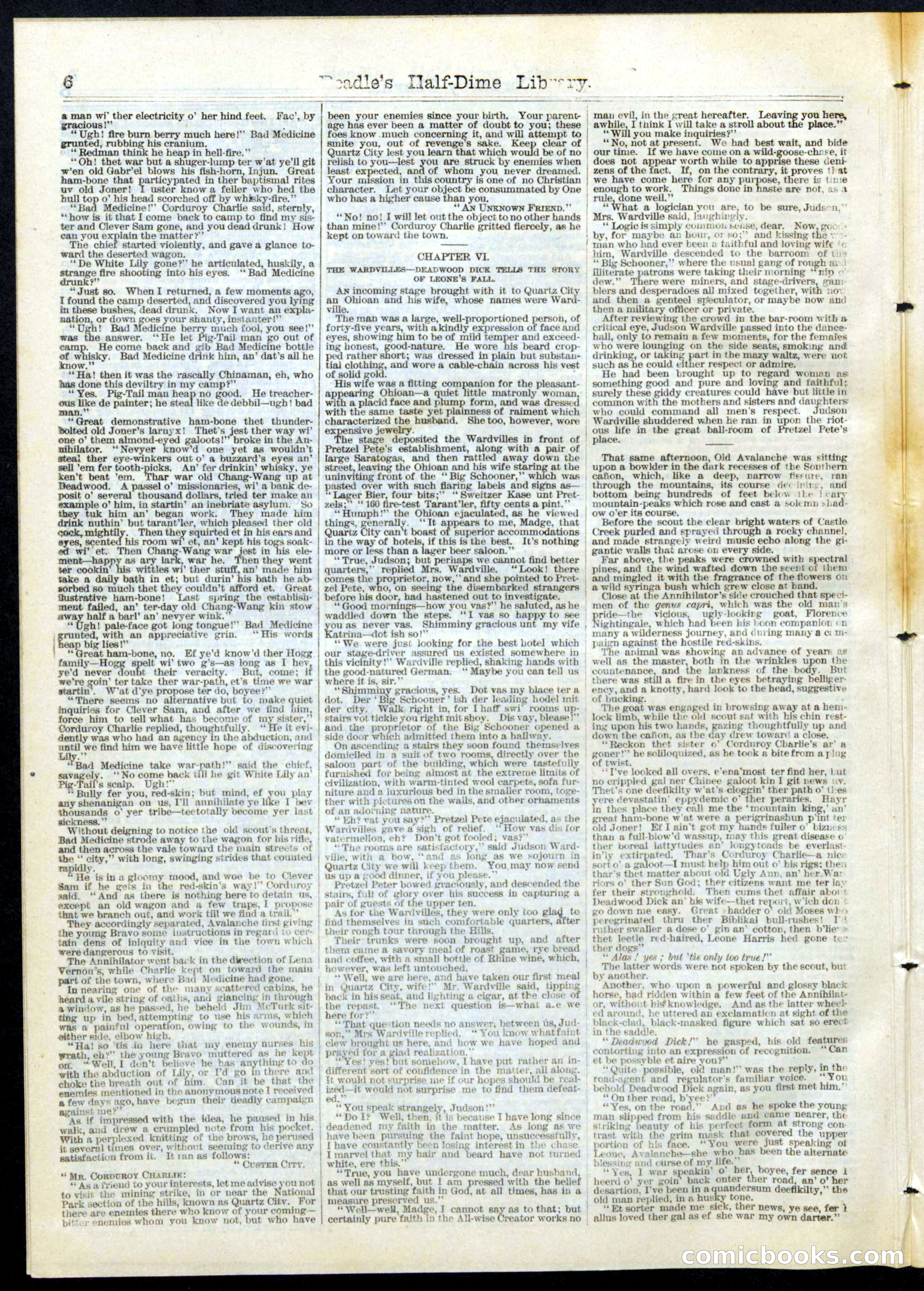 Beadle's Half Dime Library, No. 77 — page 6 of 16