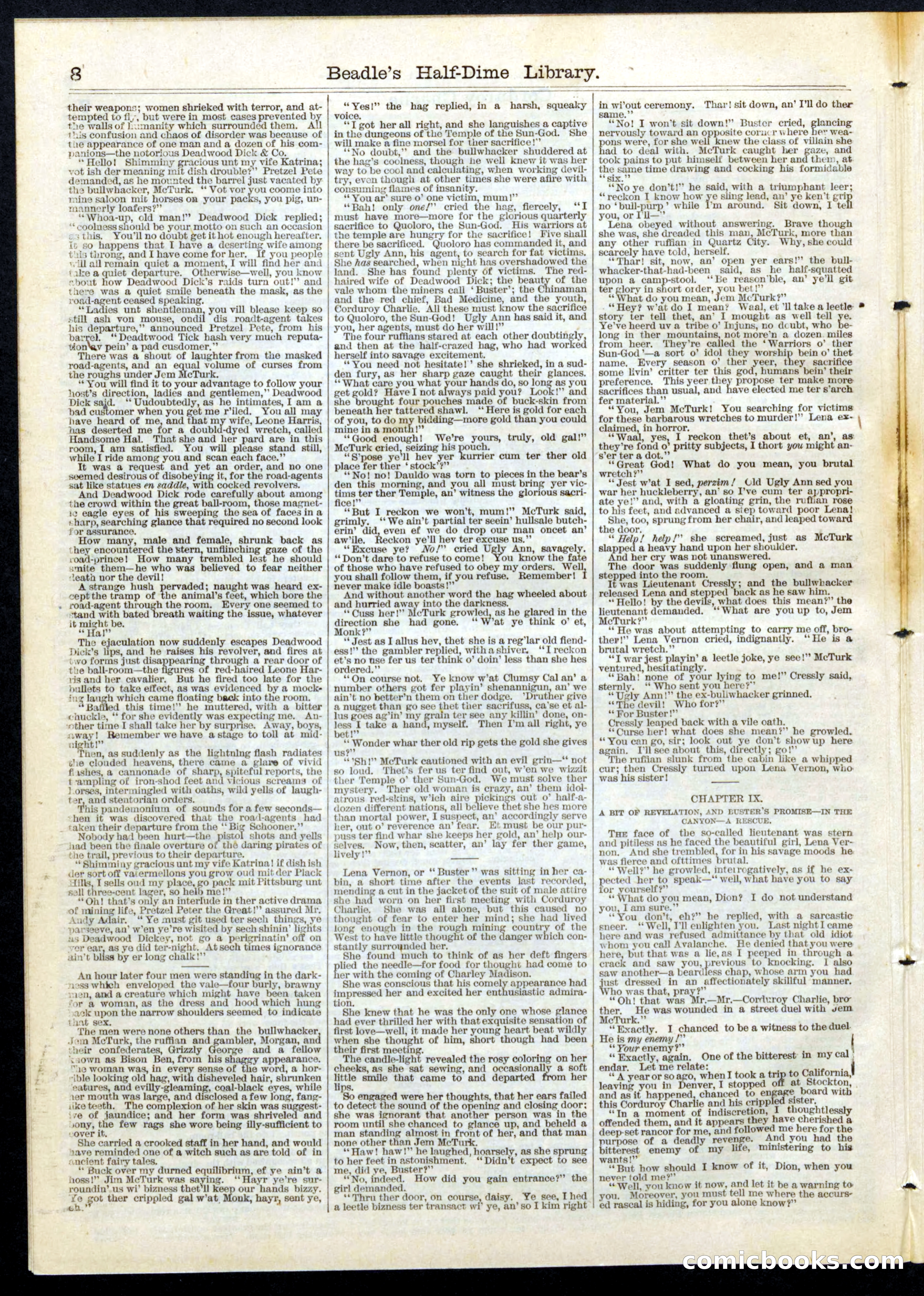 Beadle's Half Dime Library, No. 77 — page 8 of 16