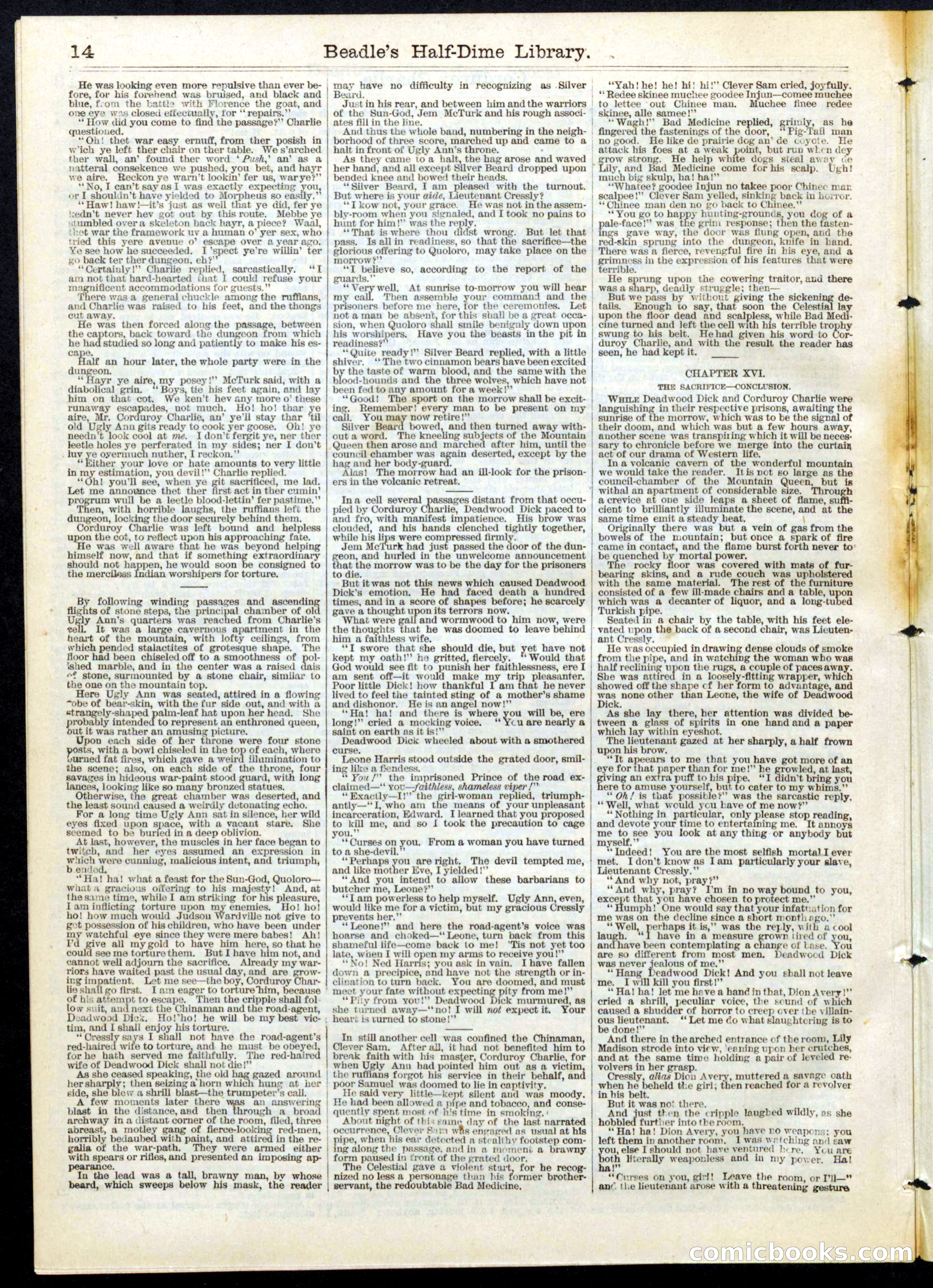 Beadle's Half Dime Library, No. 77 — page 14 of 16