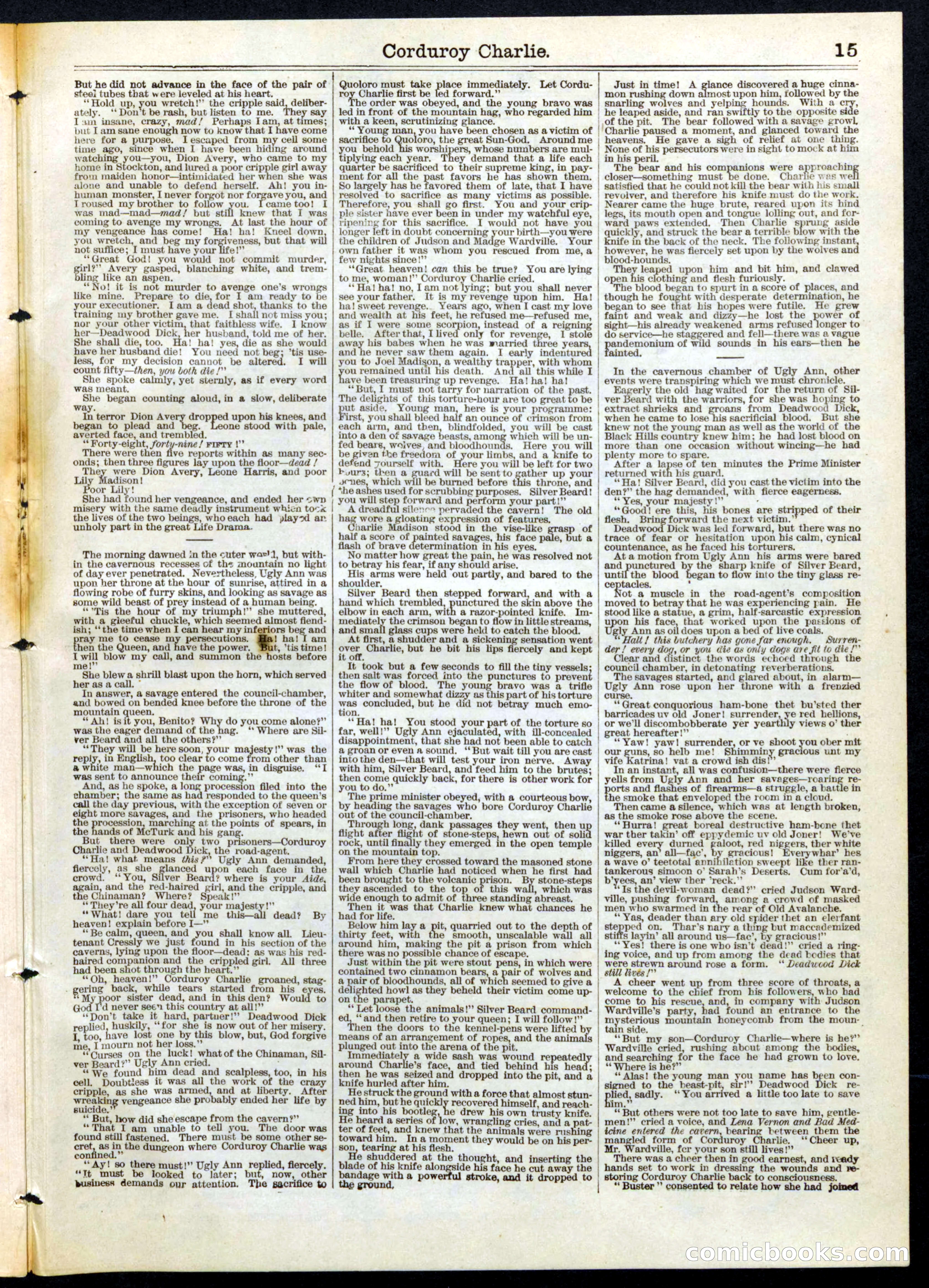 Beadle's Half Dime Library, No. 77 — page 15 of 16