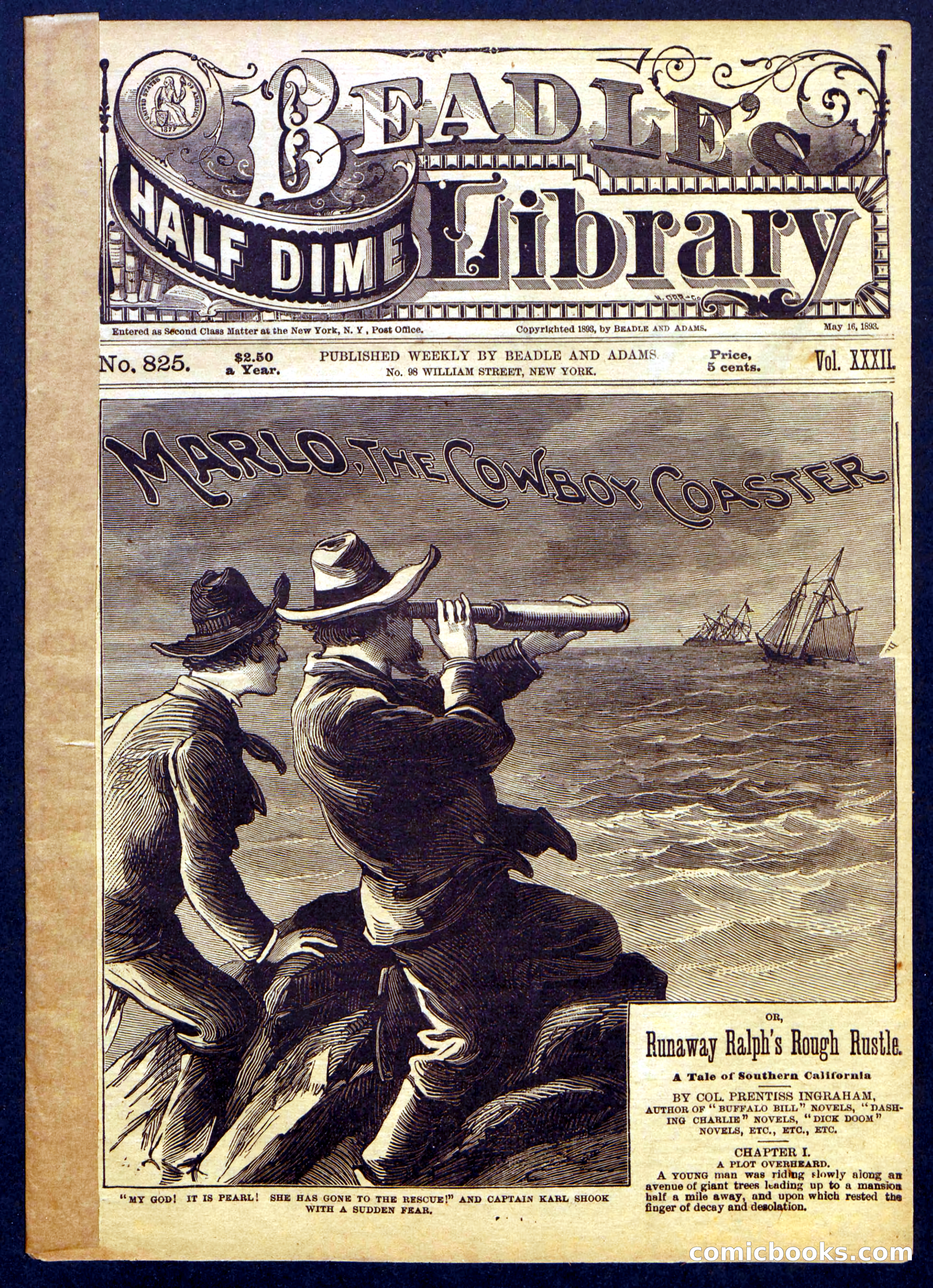 Beadle's Half Dime Library No. 825 — page 1 of 16