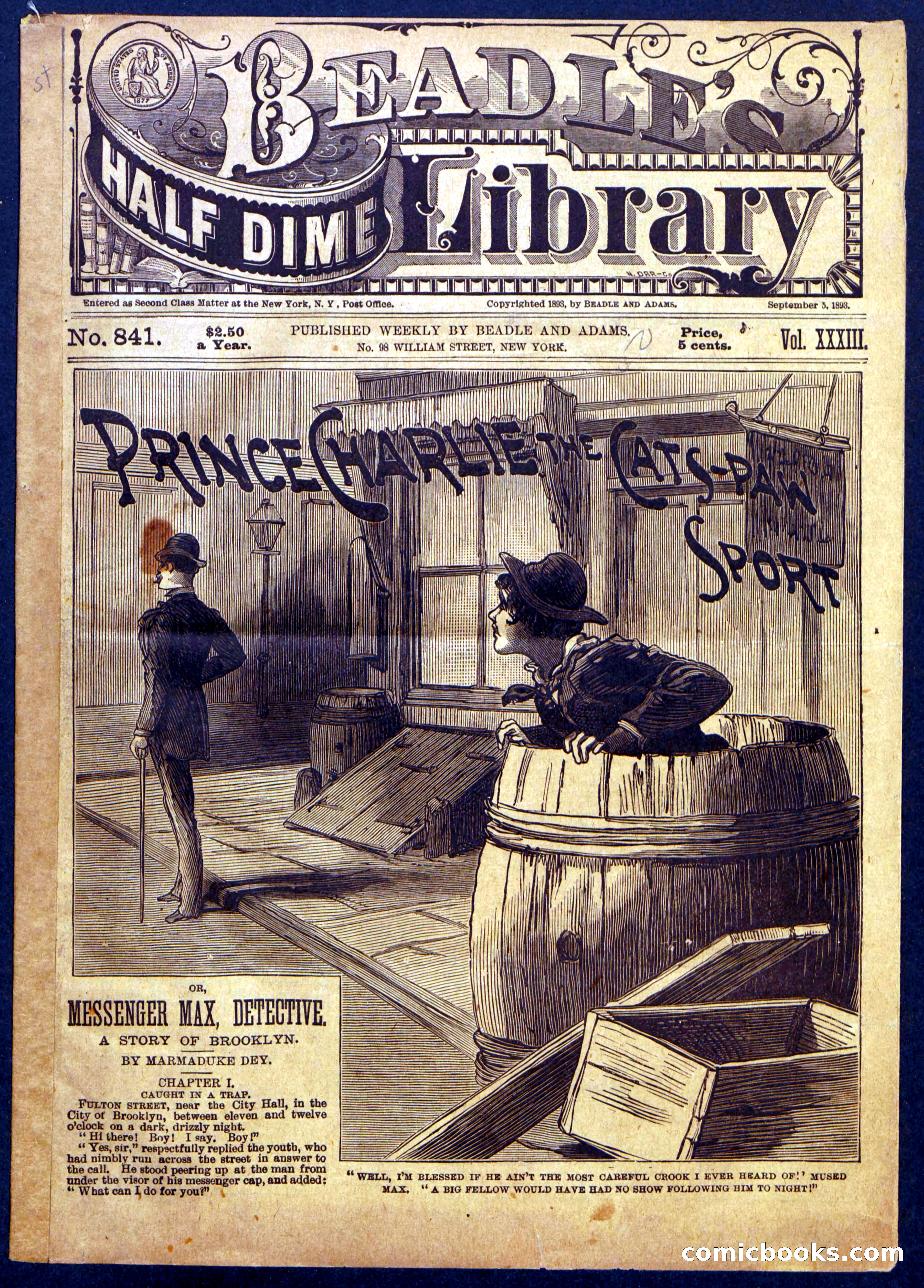 Beadle's Half Dime Library, No. 841
