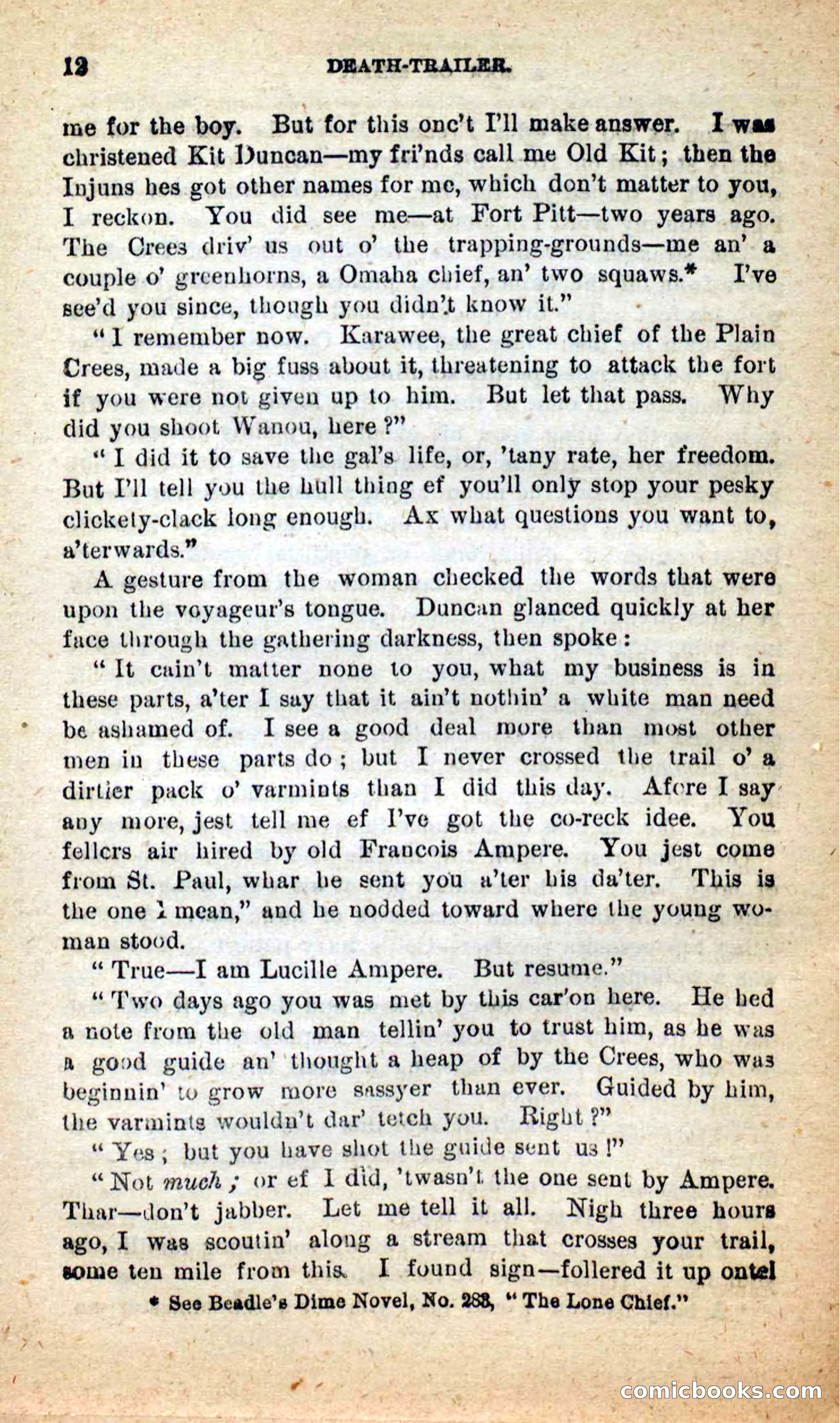 Beadle's New Dime Novels: Death-Trailer — page 8 of 99