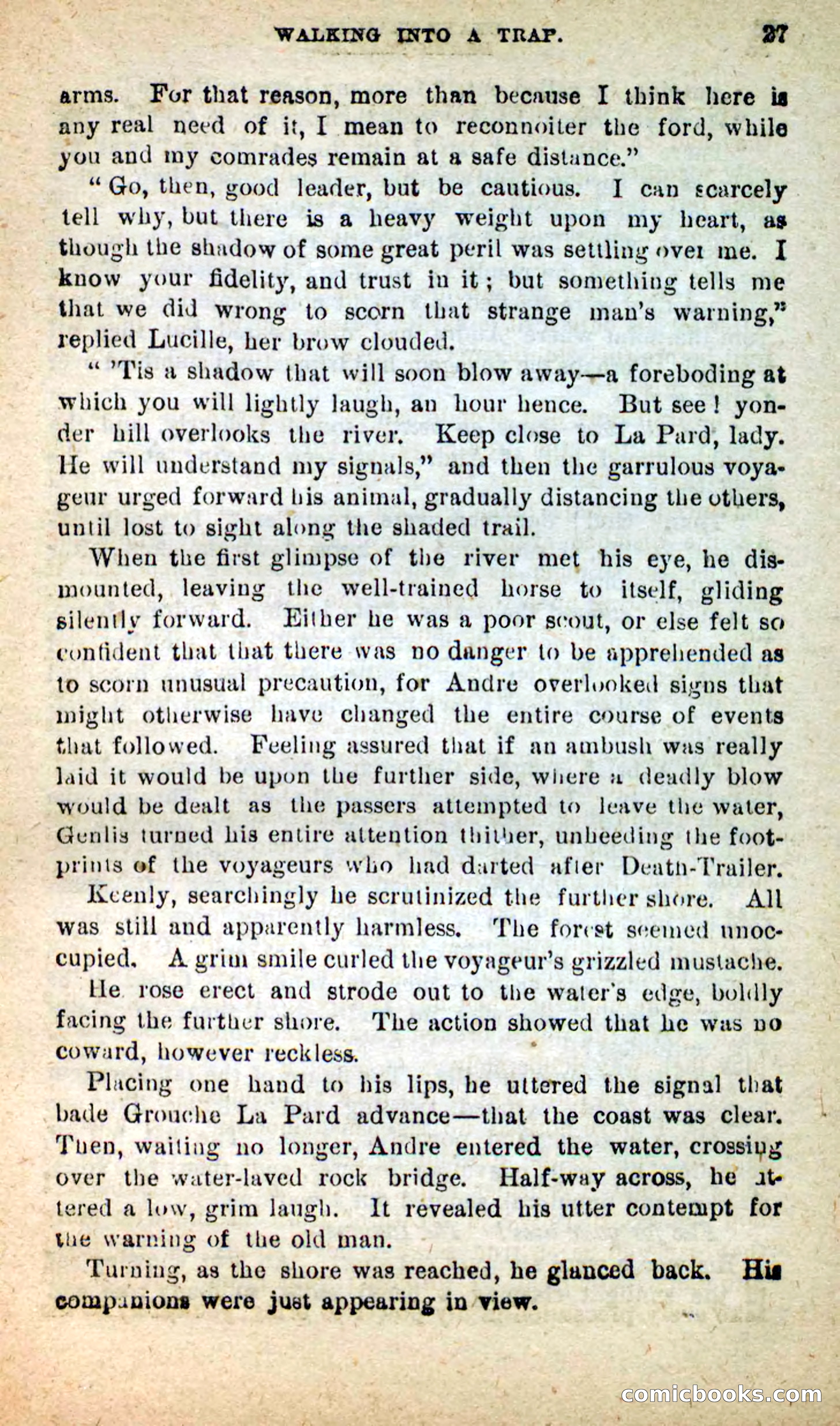 Beadle's New Dime Novels: Death-Trailer — page 23 of 99