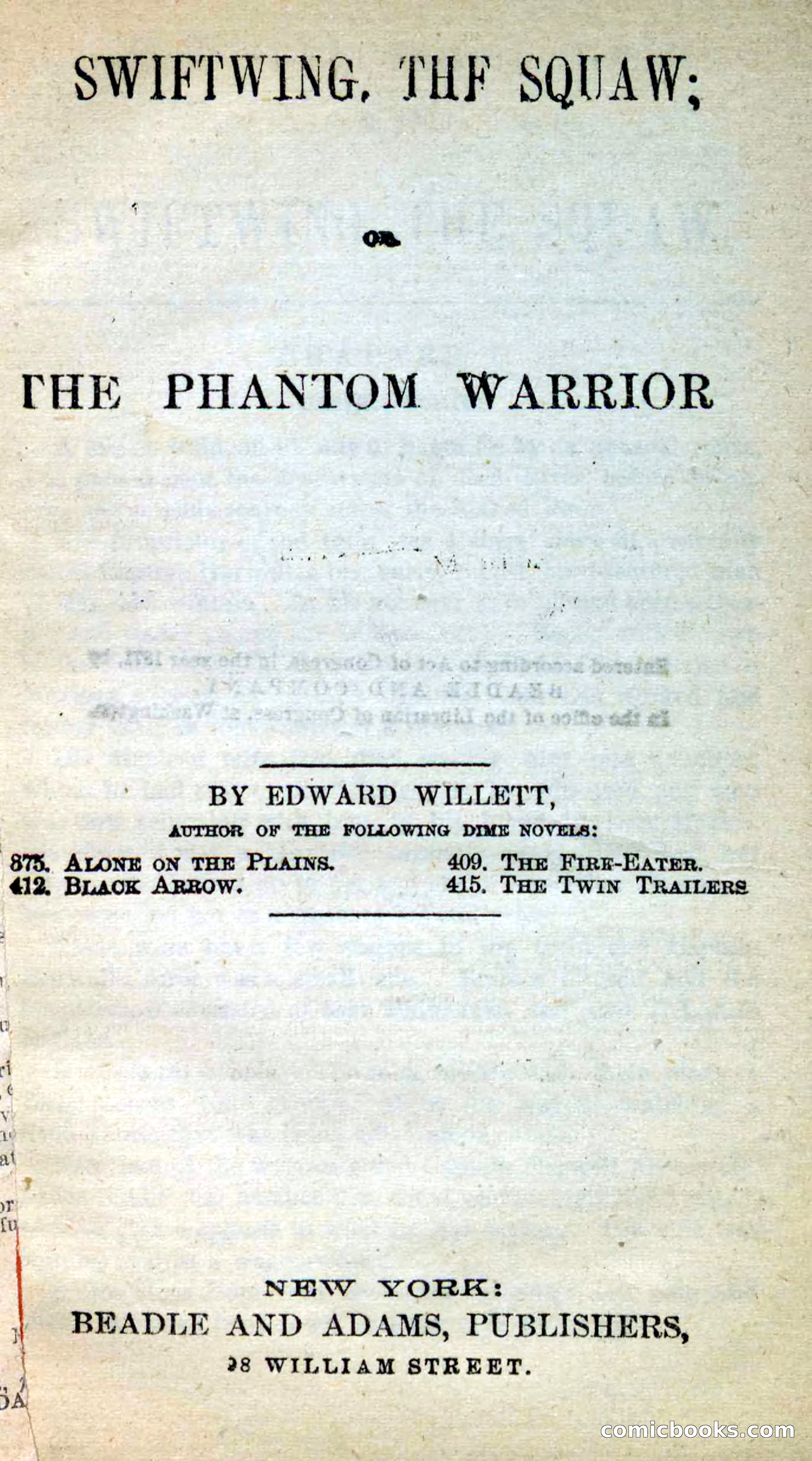 Beadle's New Dime Novels: Swiftwing, the Squaw — page 3 of 99