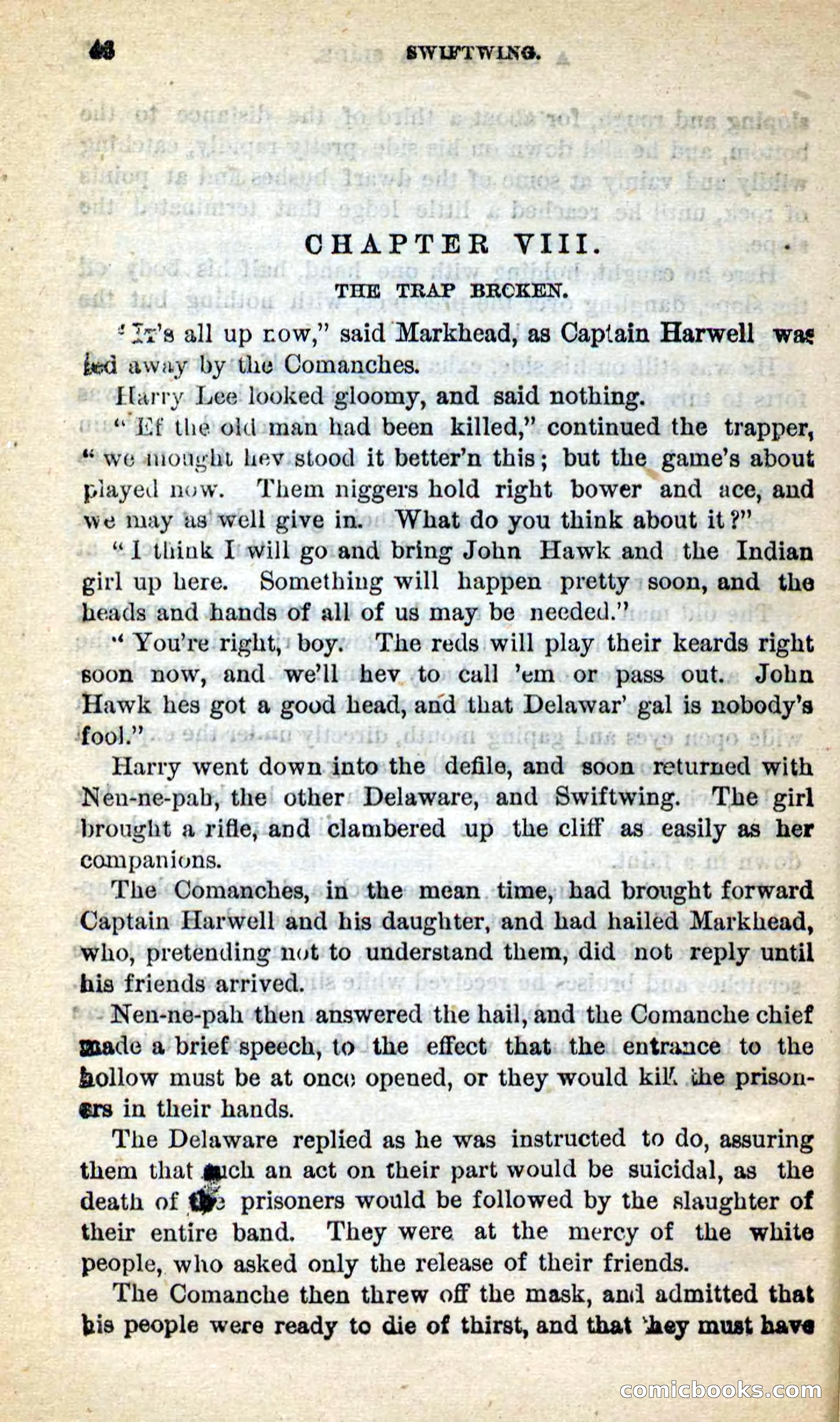 Beadle's New Dime Novels: Swiftwing, the Squaw — page 42 of 99