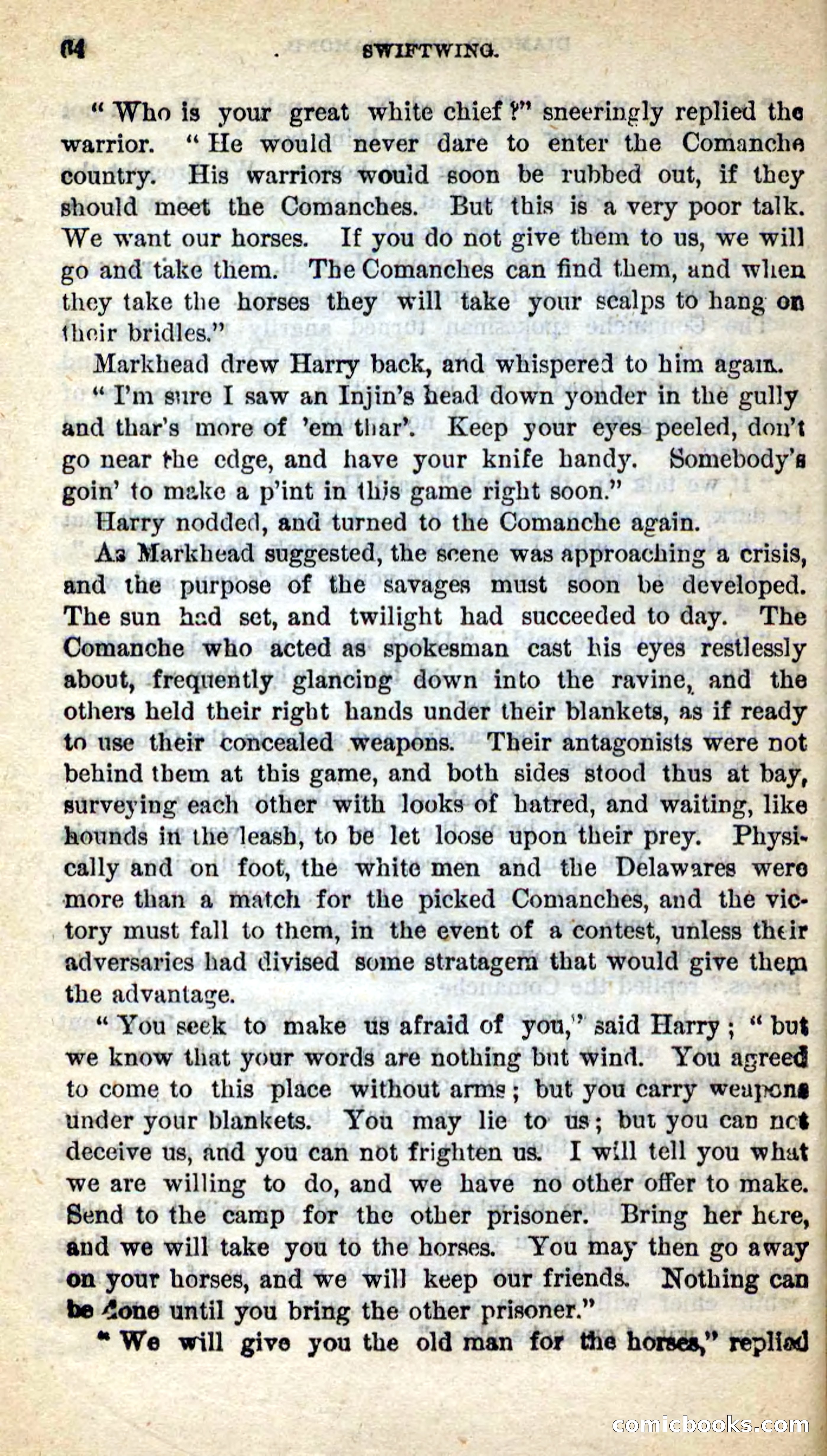 Beadle's New Dime Novels: Swiftwing, the Squaw — page 60 of 99