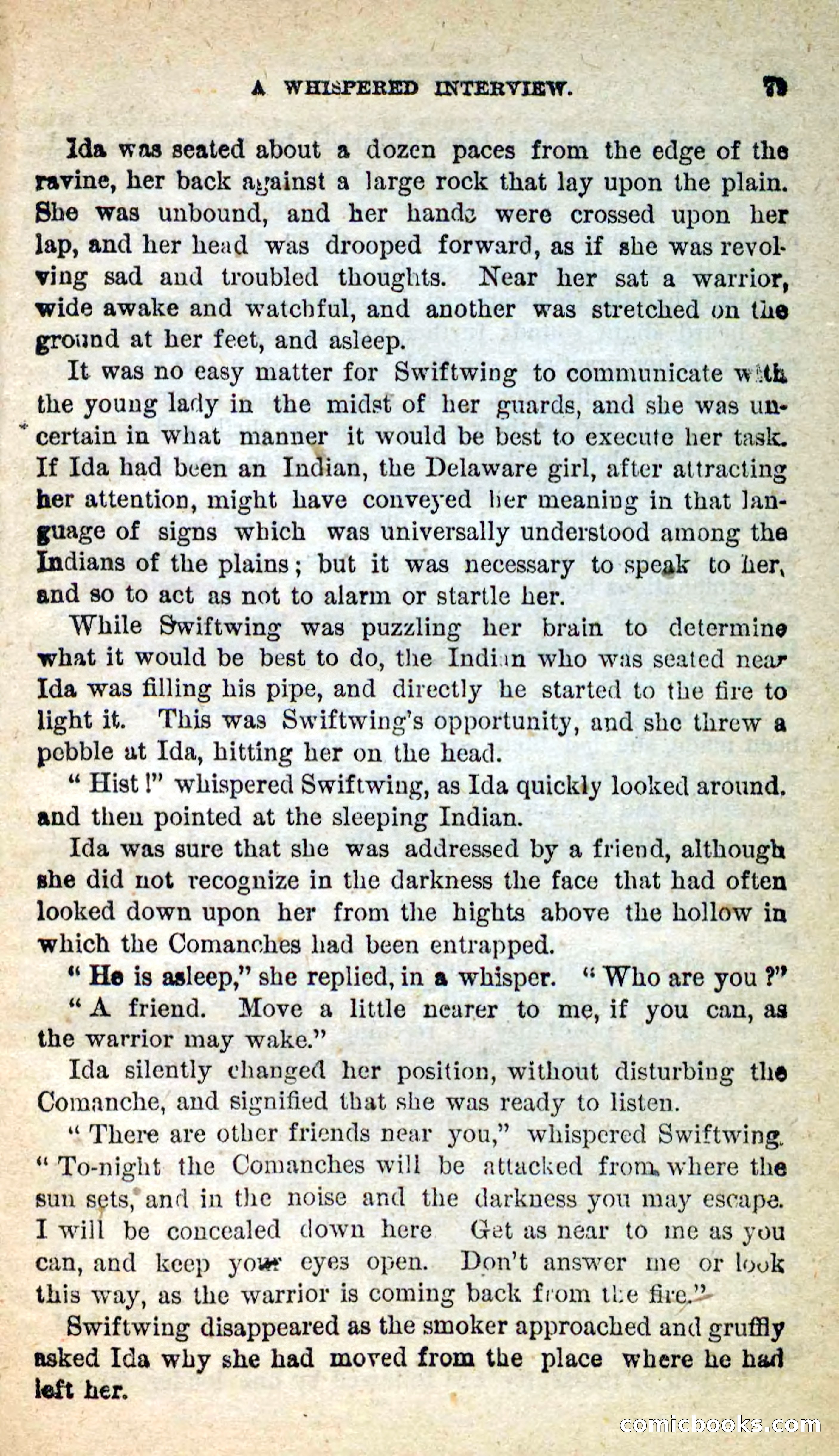 Beadle's New Dime Novels: Swiftwing, the Squaw — page 75 of 99