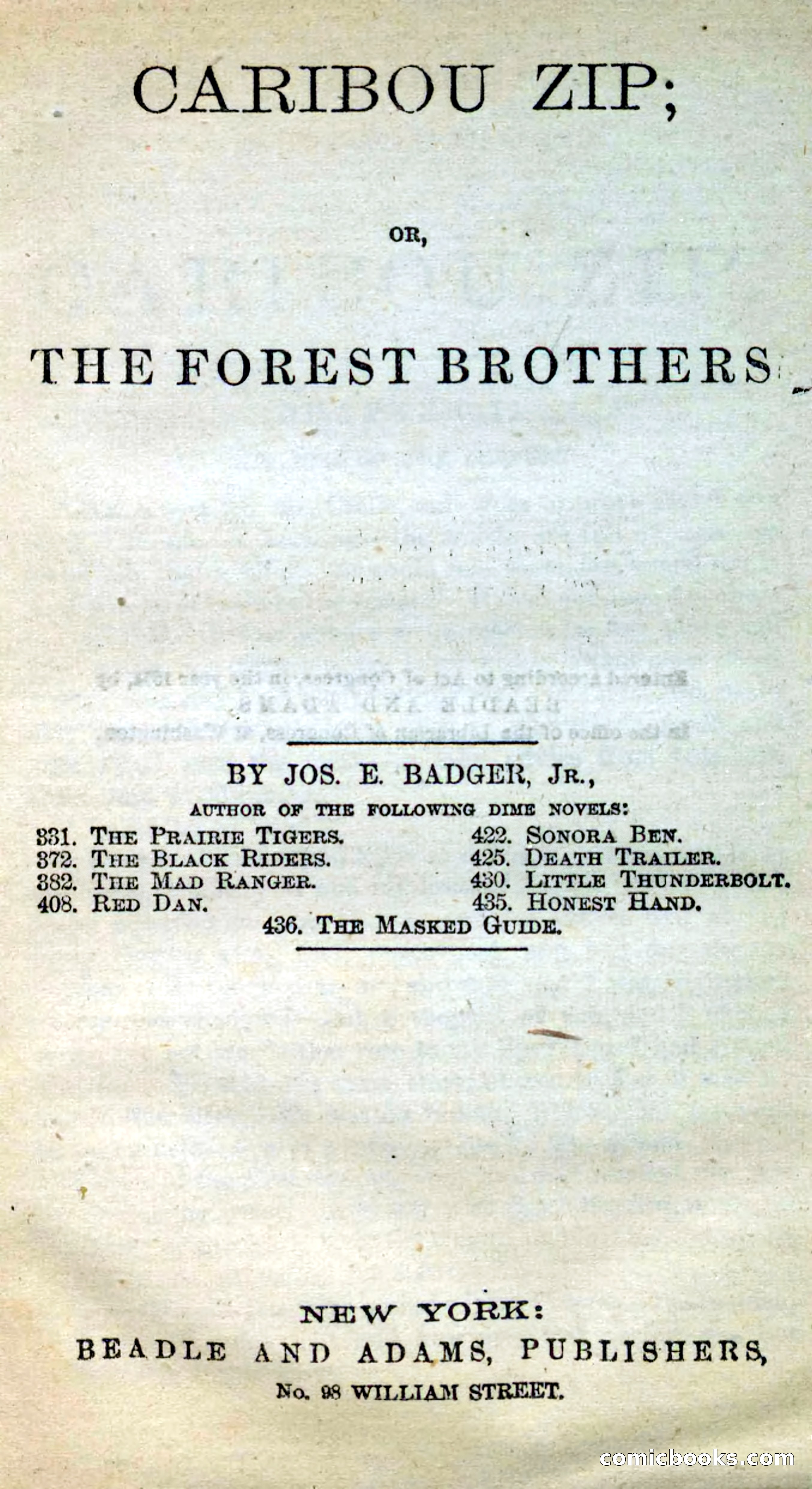 Beadle's New Dime Novels: Caribou Zip — page 3 of 99
