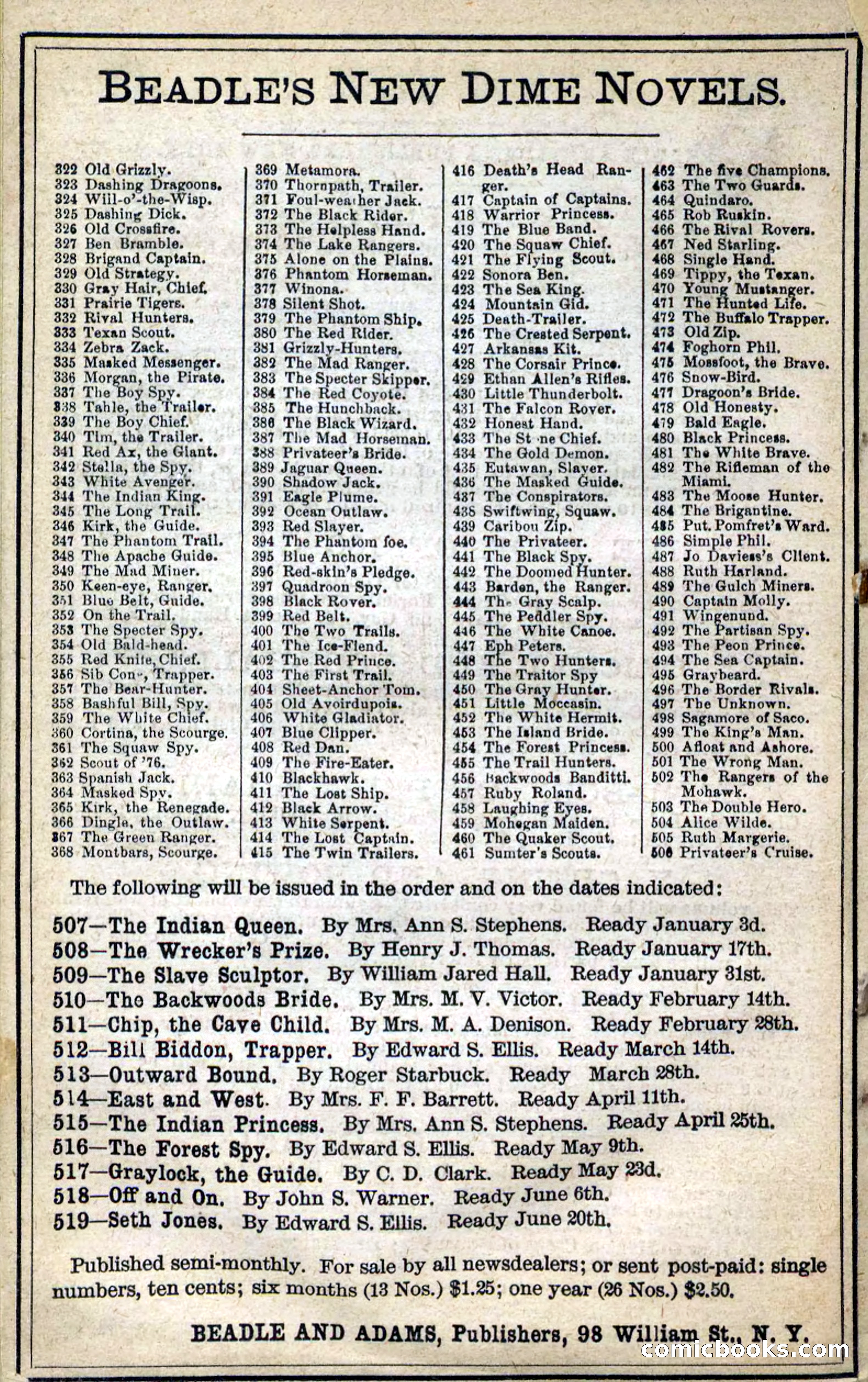 Beadle's New Dime Novels: Caribou Zip — page 99 of 99