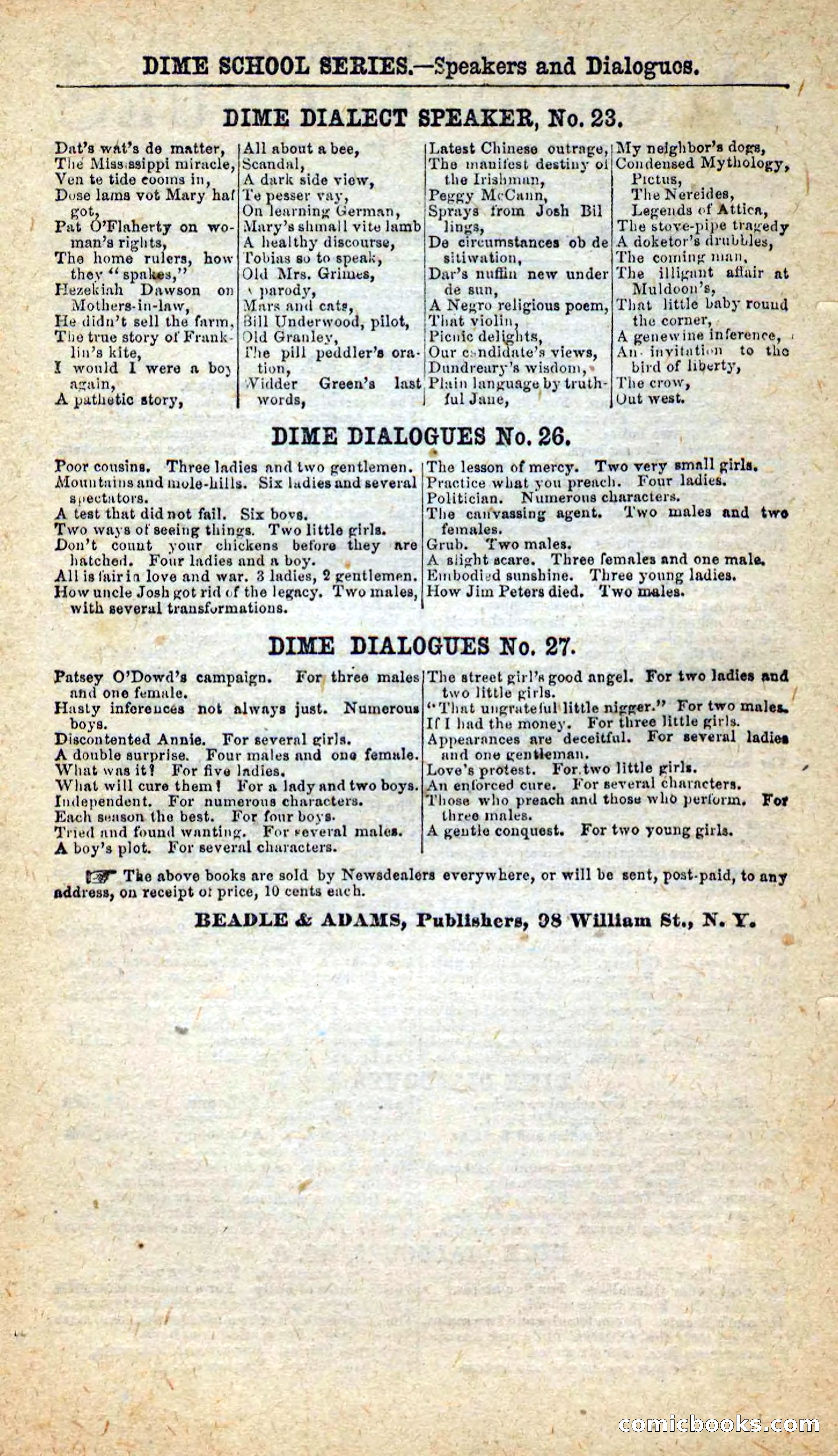 Beadle's New Dime Novels: Little Moccasin — page 98 of 101