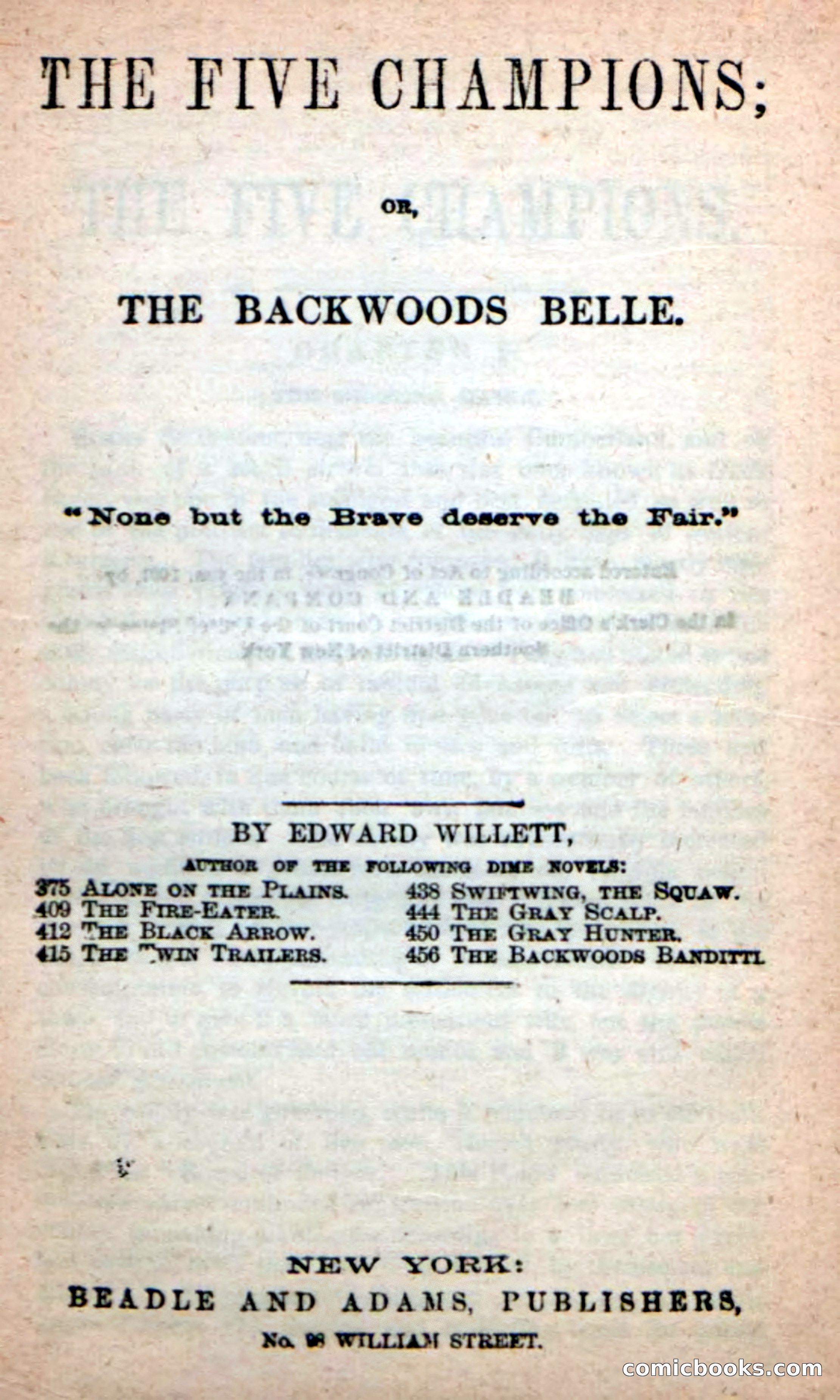 Beadle's New Dime Novels: The Five Champions — page 3 of 100