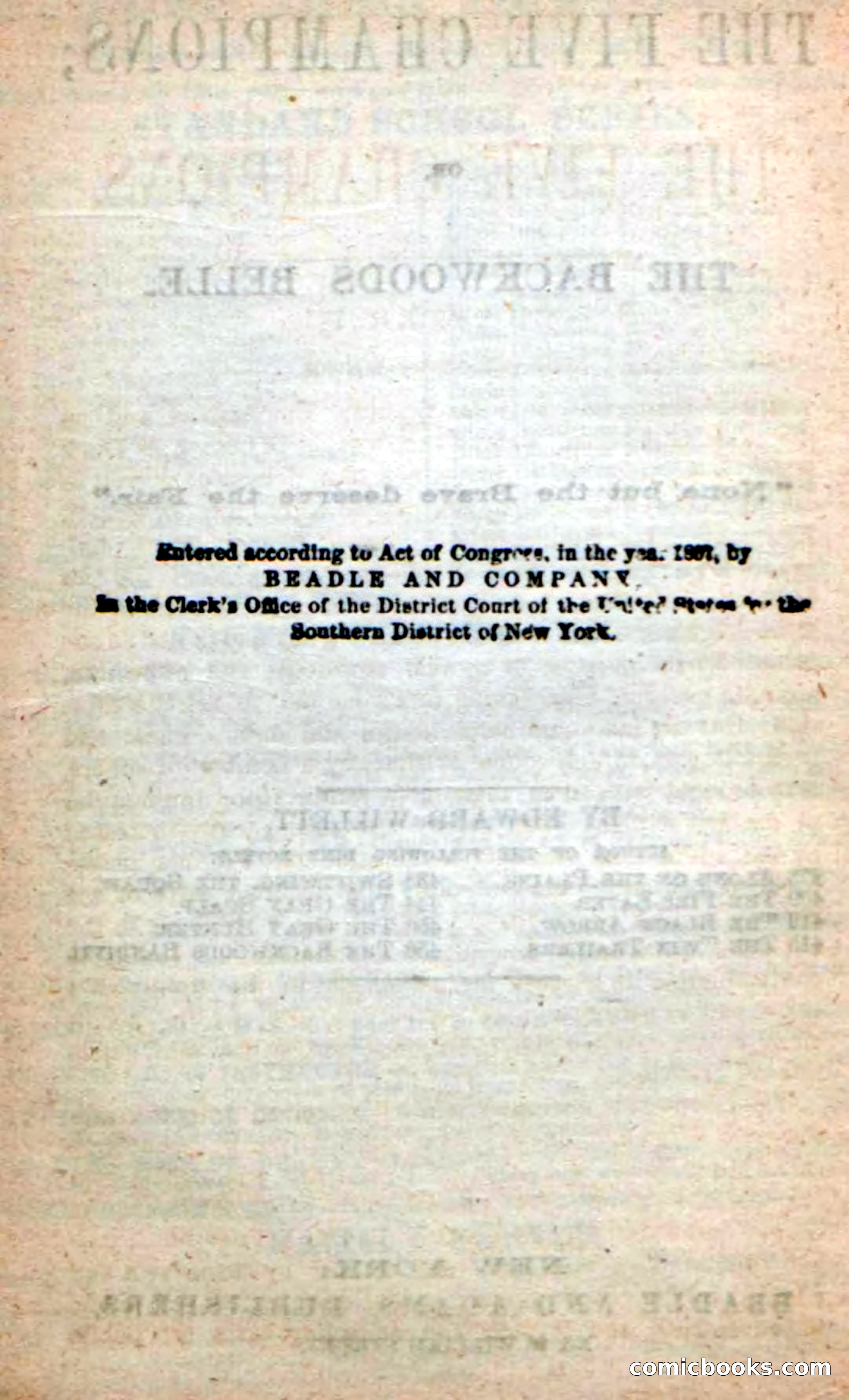 Beadle's New Dime Novels: The Five Champions — page 4 of 100