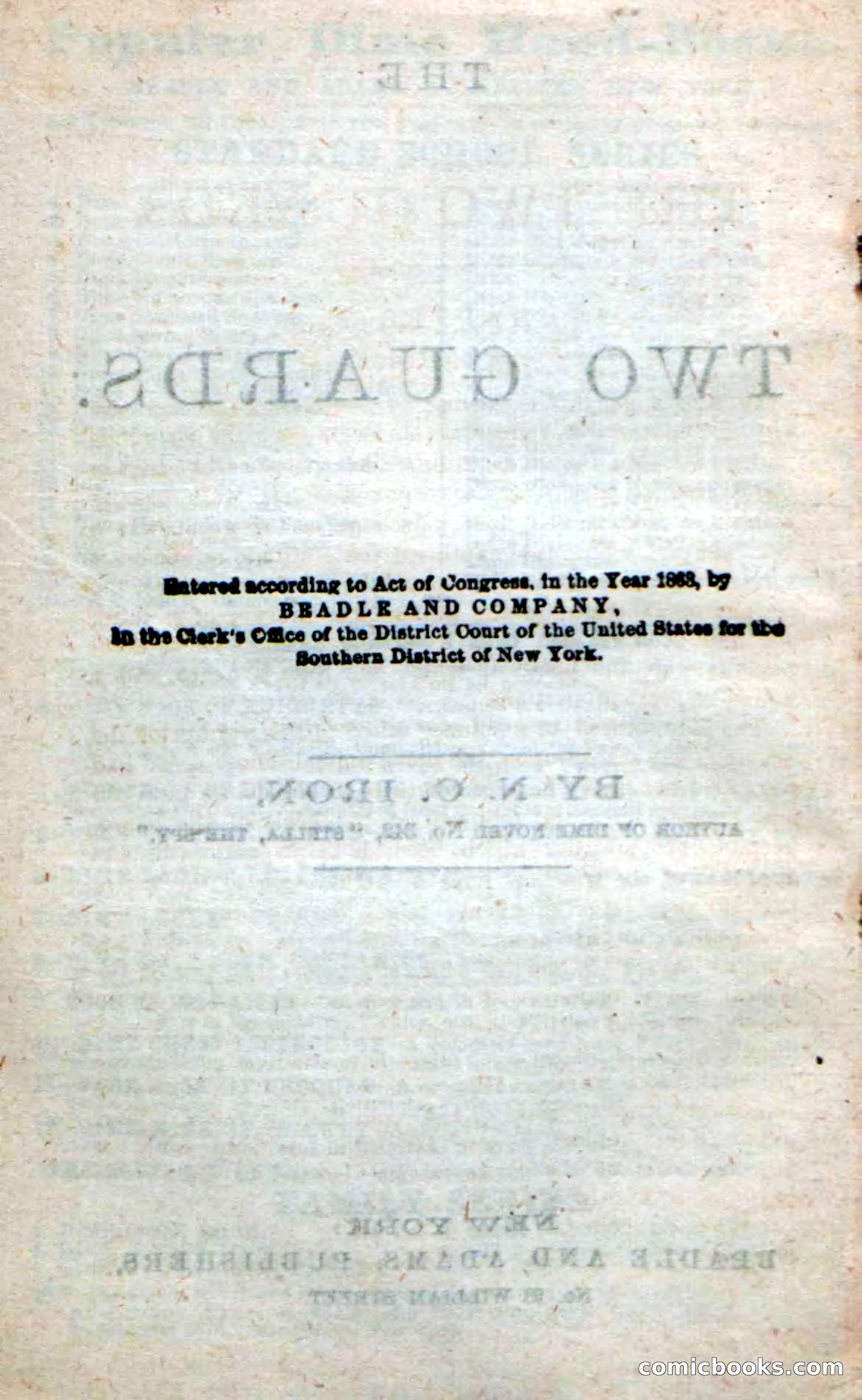Beadle's New Dime Novels: The Two Guards — page 4 of 100