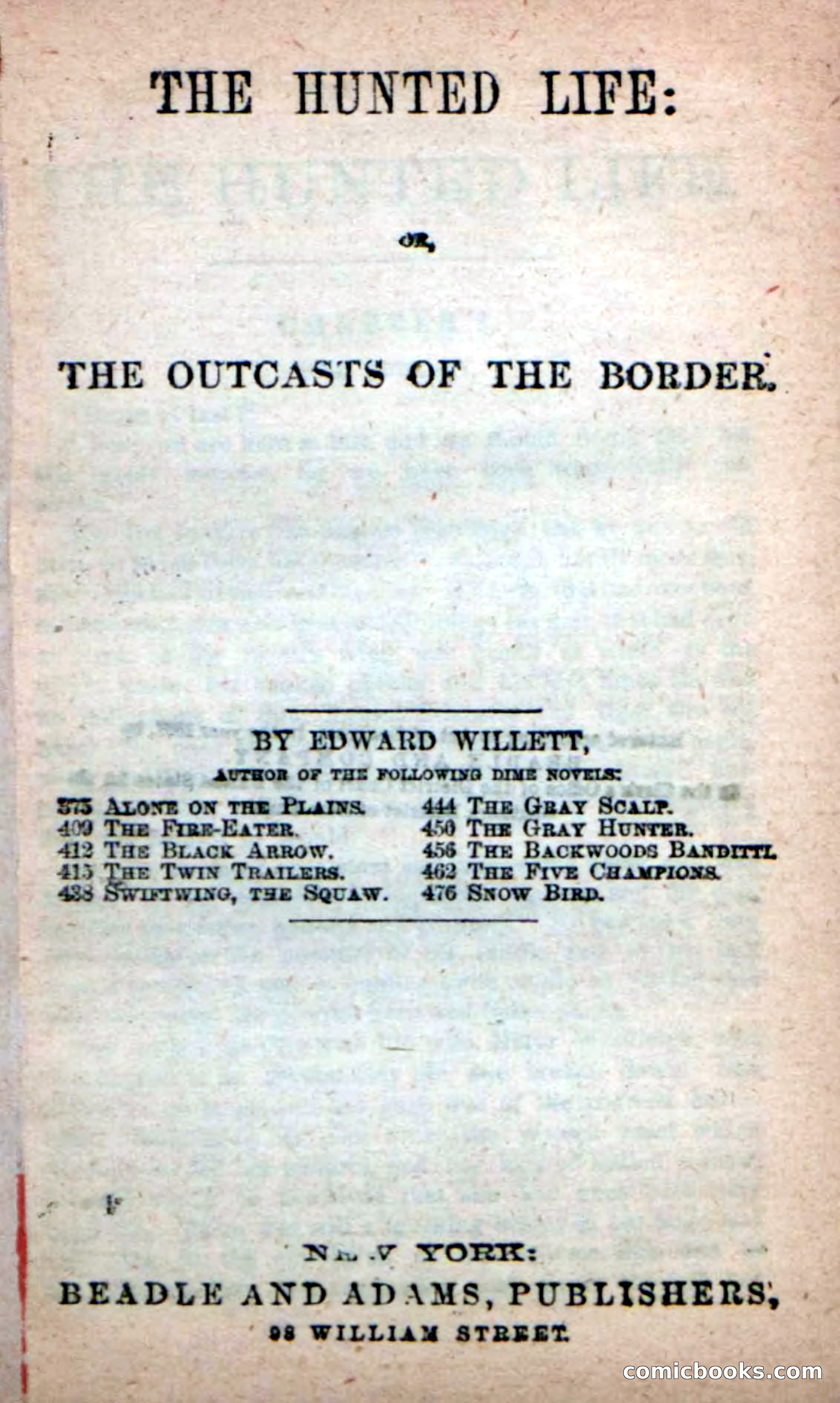 Beadle's New Dime Novels: The Hunted Life — page 3 of 100