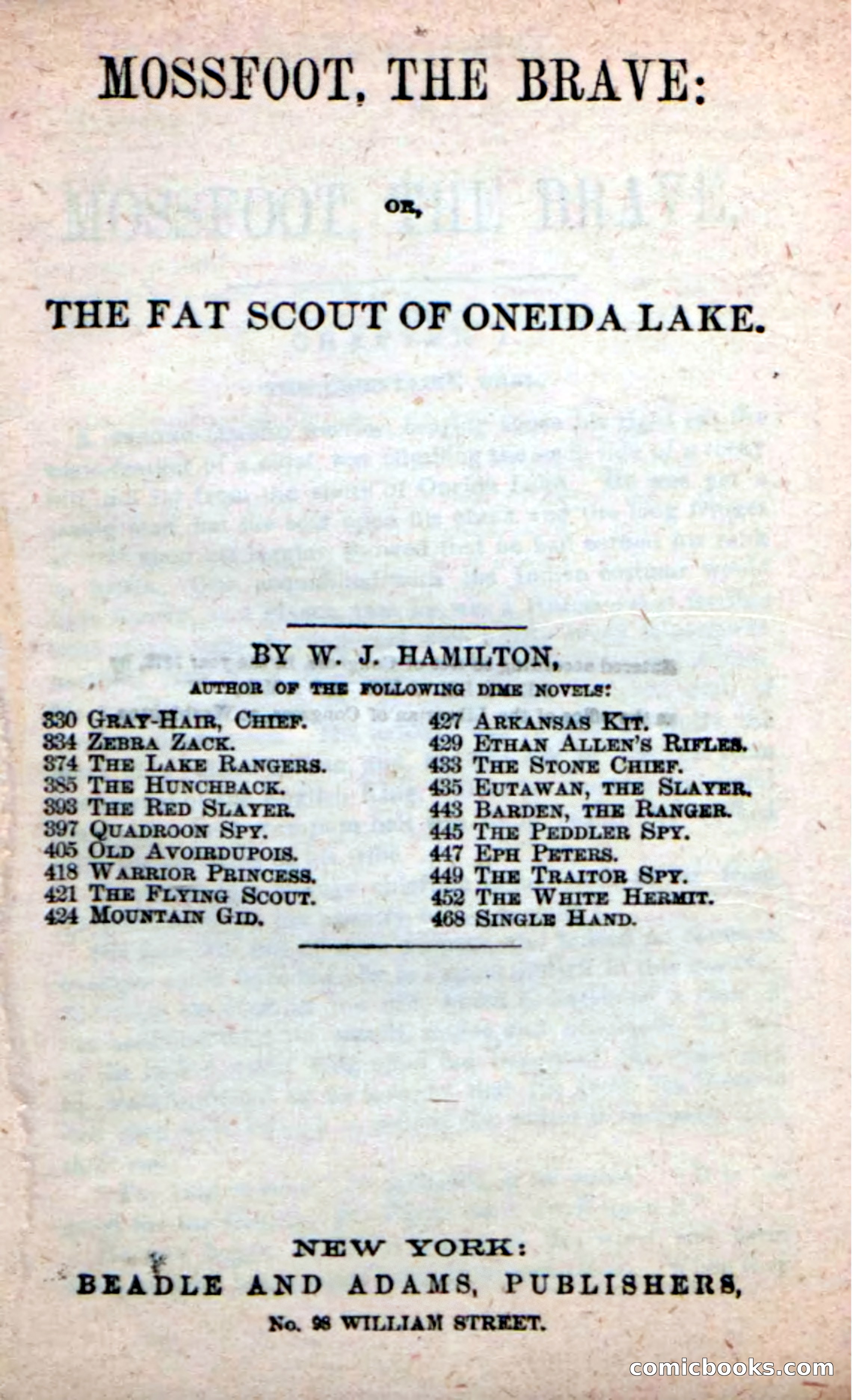 Beadle's New Dime Novels: Mossfoot, the Brave — page 3 of 100