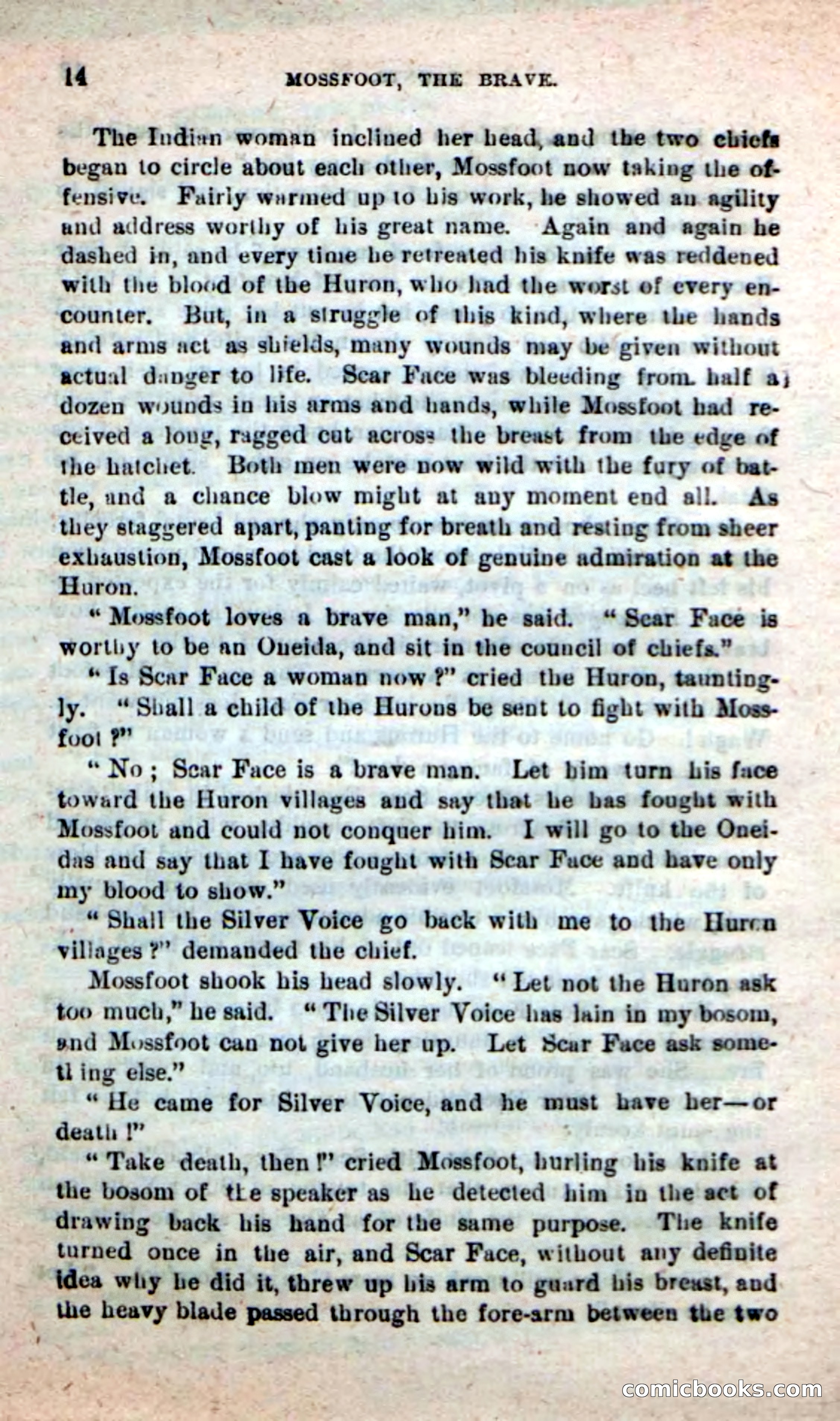 Beadle's New Dime Novels: Mossfoot, the Brave — page 10 of 100