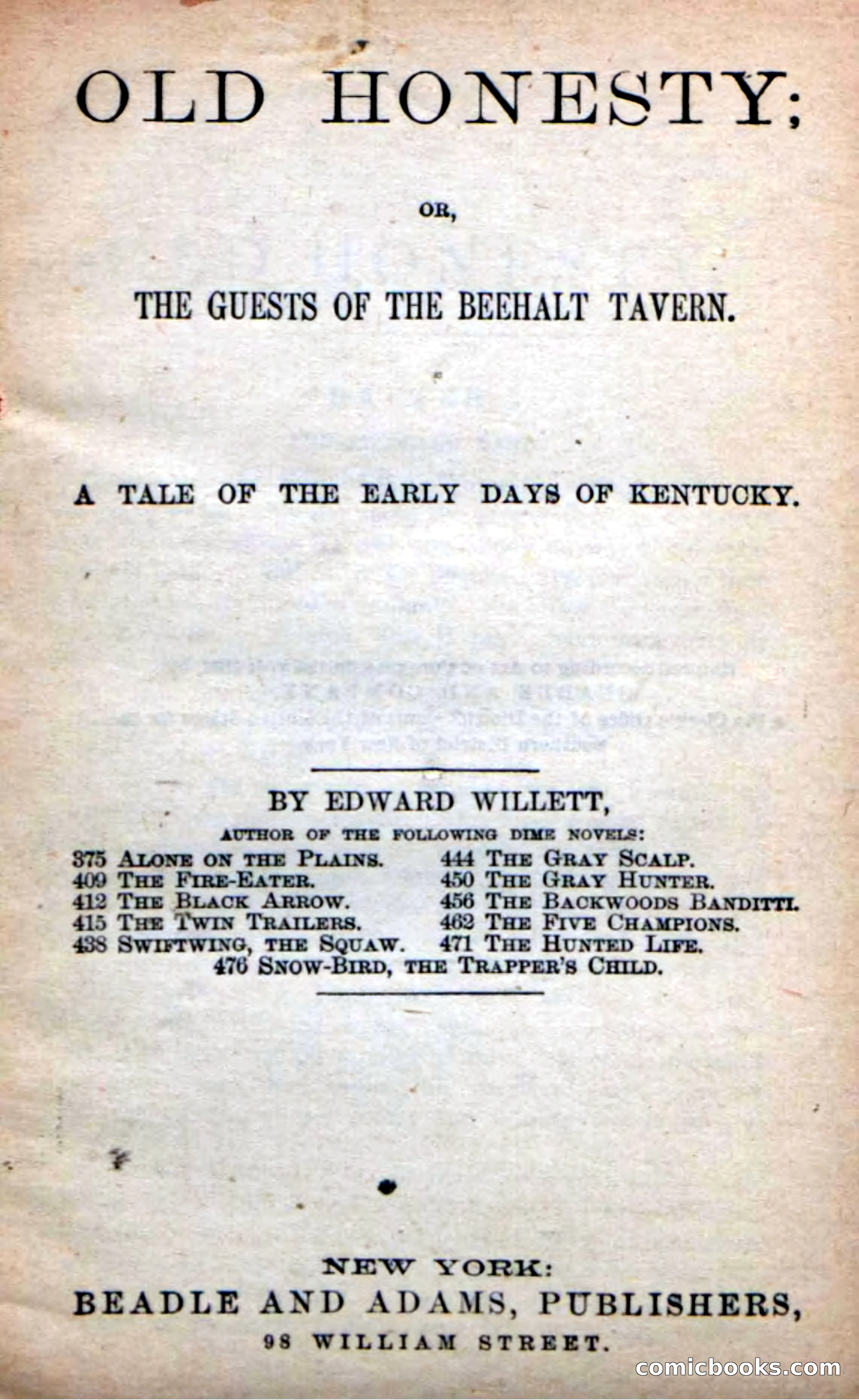 Beadle's New Dime Novels: Old Honesty — page 3 of 98