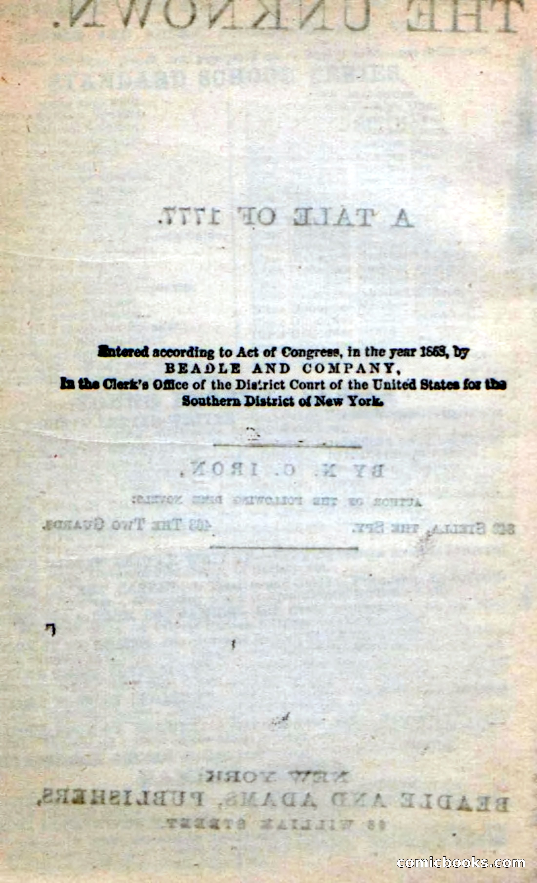 Beadle's New Dime Novels: The Unknown — page 4 of 121