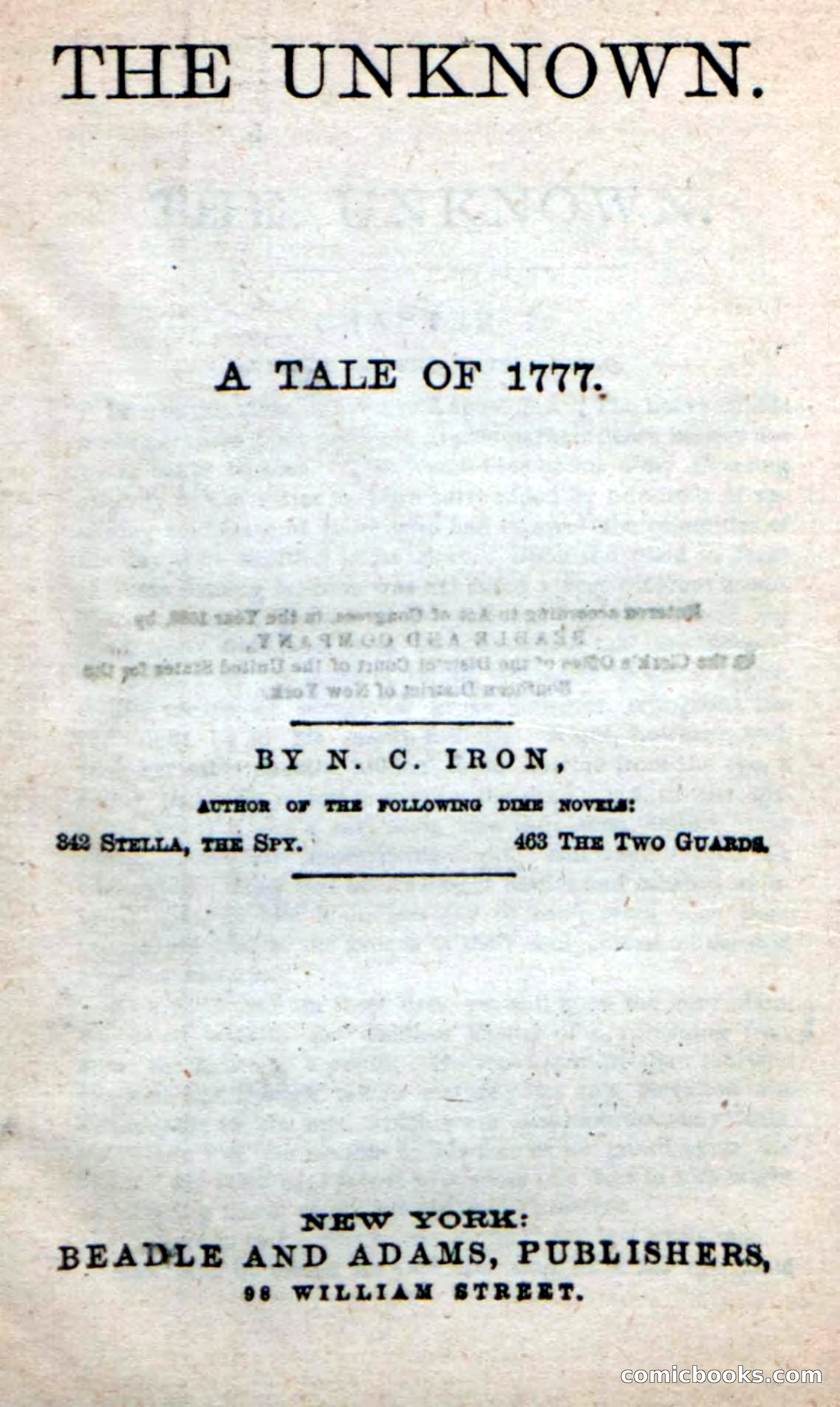 Beadle's New Dime Novels: The Unknown — page 115 of 121