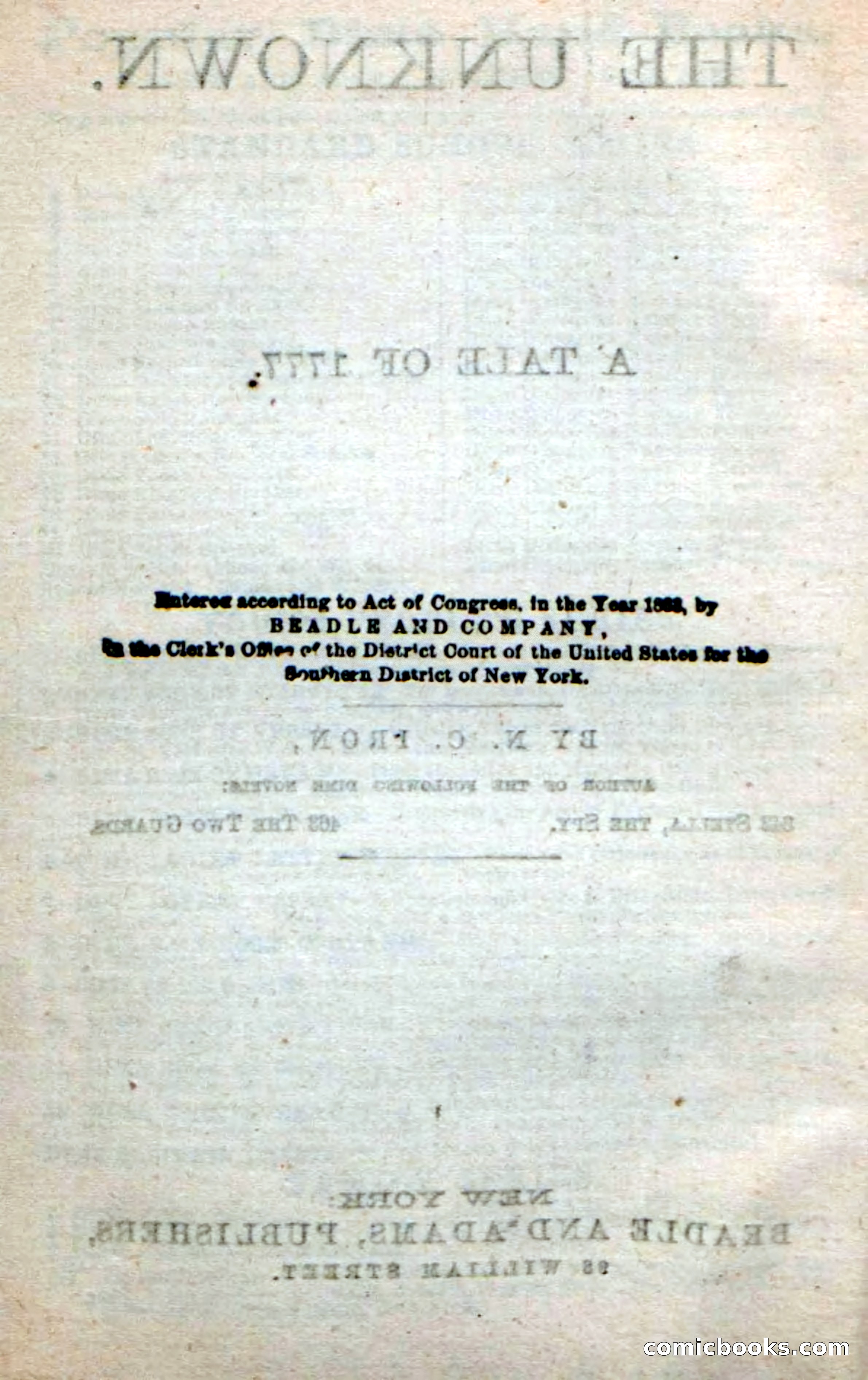 Beadle's New Dime Novels: The Unknown — page 116 of 121