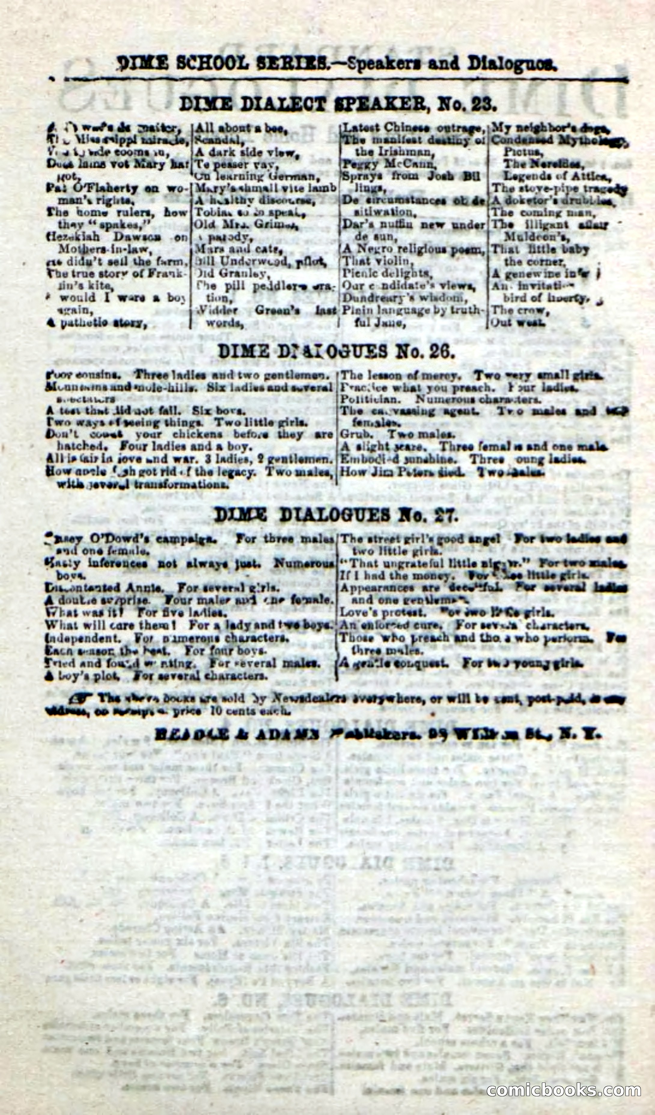 Beadle's New Dime Novels: The Unknown — page 119 of 121