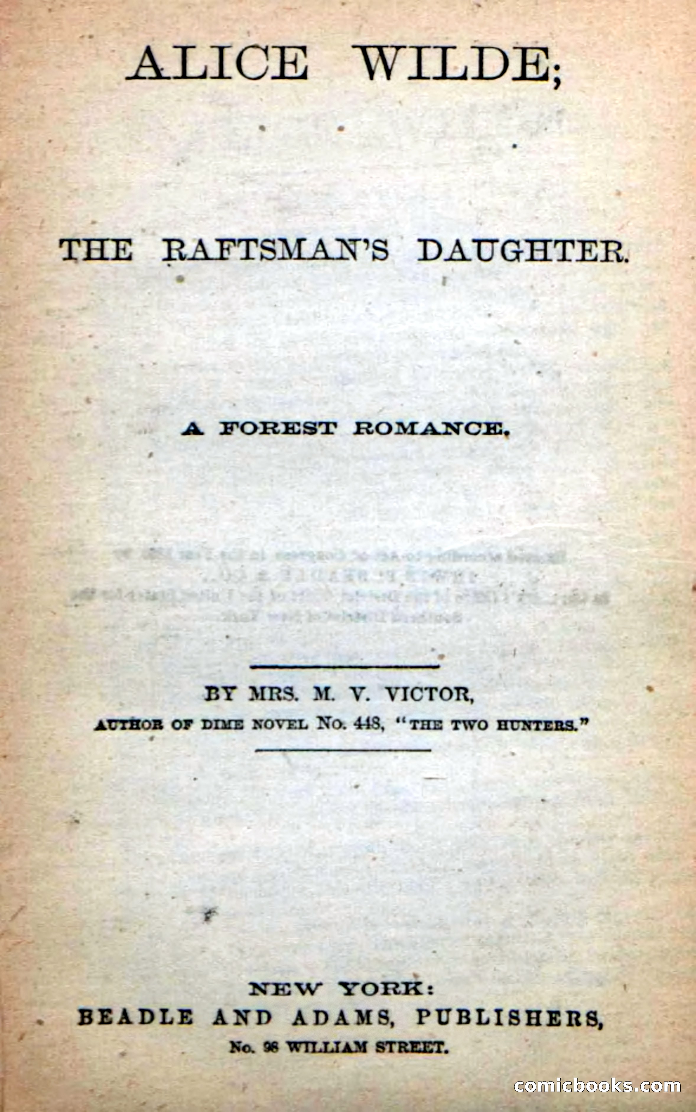 Beadle's New Dime Novels: Alice Wilde — page 3 of 100
