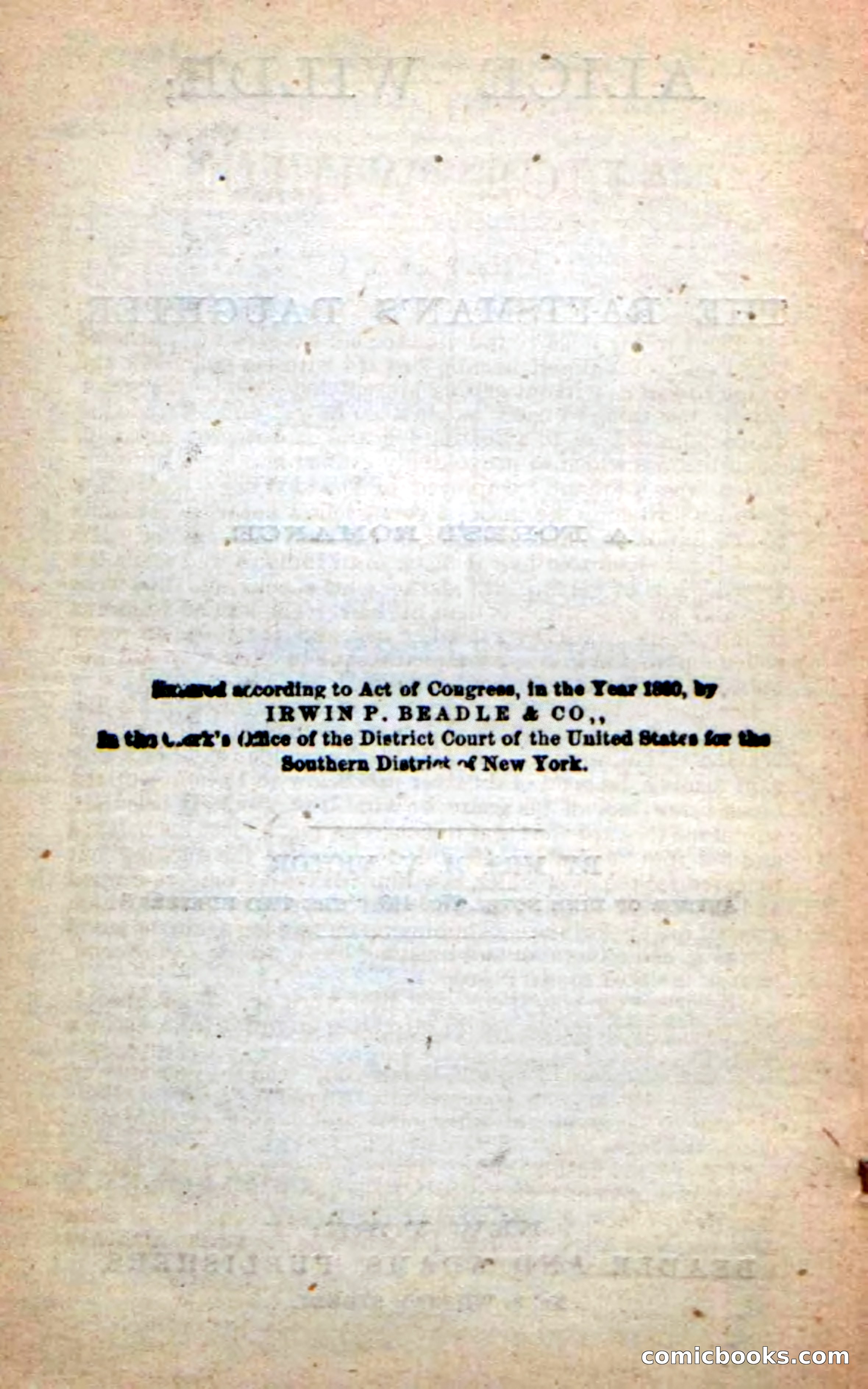 Beadle's New Dime Novels: Alice Wilde — page 4 of 100