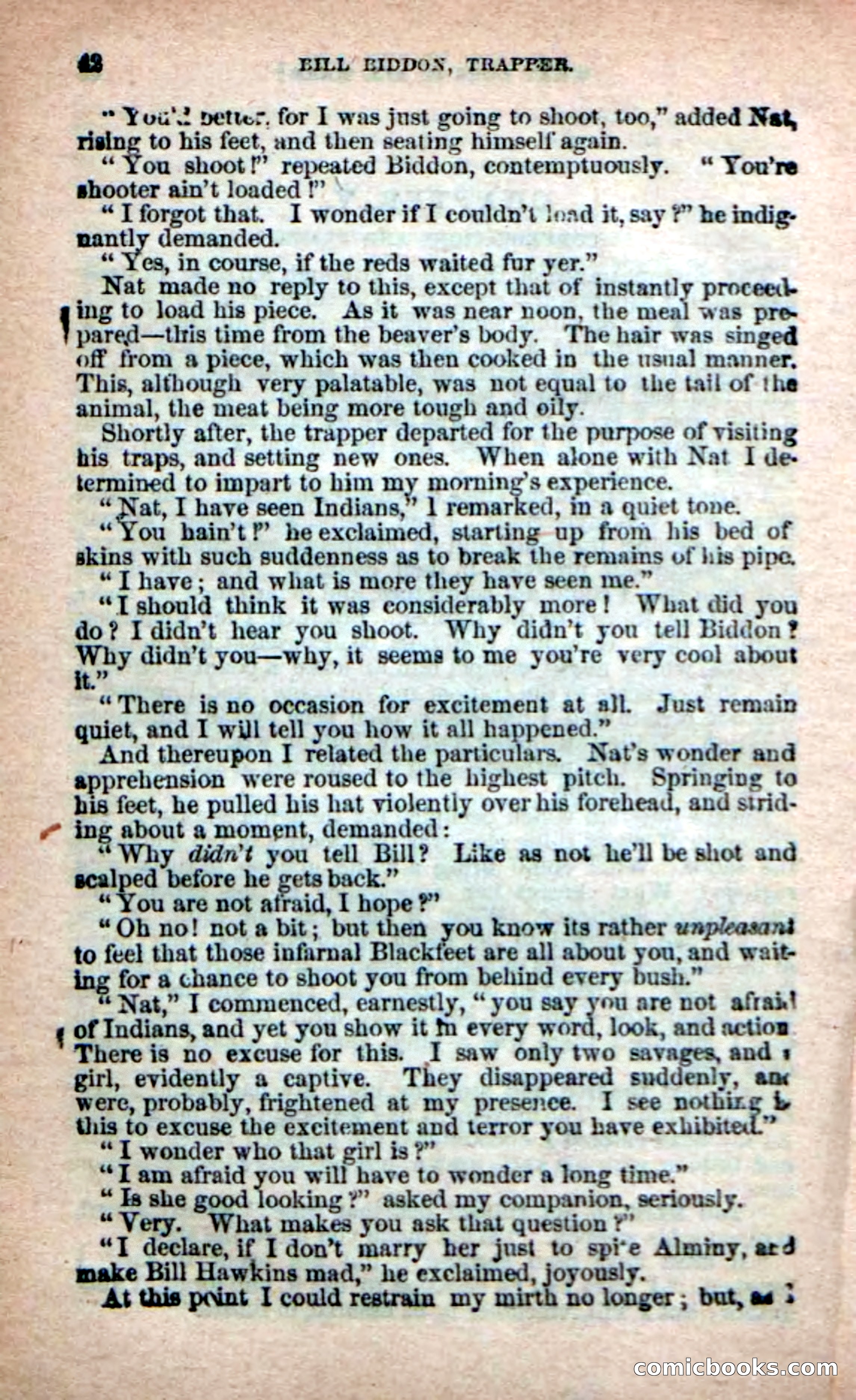 Beadle's New Dime Novels: Bill Biddon, Trapper — page 38 of 100