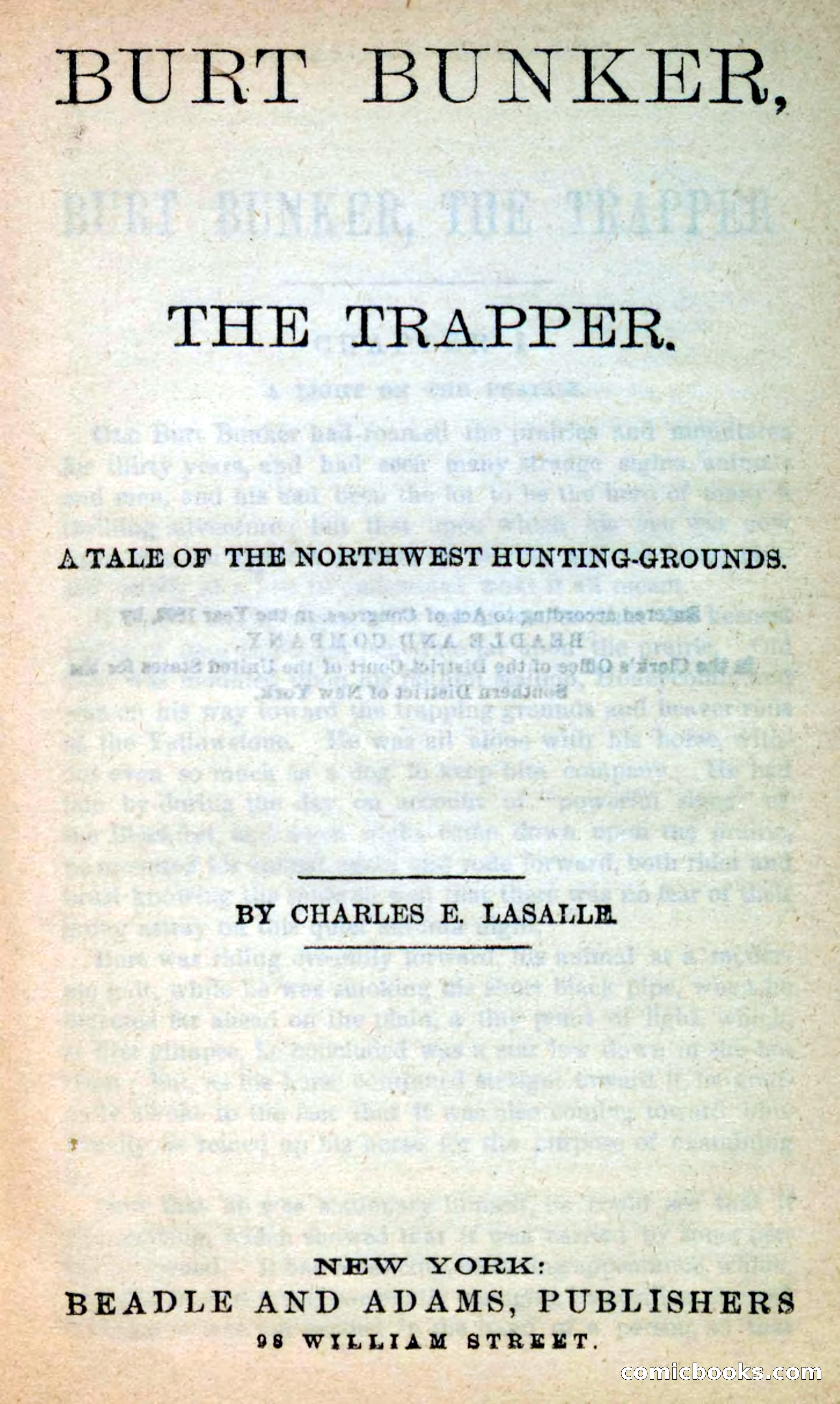 Beadle's New Dime Novels: Burt Bunker, the Trapper — page 3 of 100